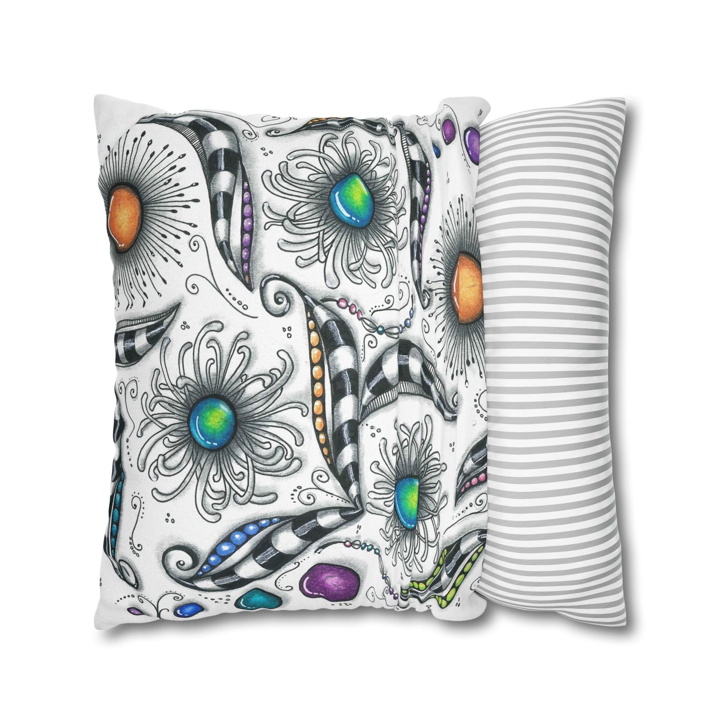 Zen Whimsy Spun Polyester Square Pillowcase