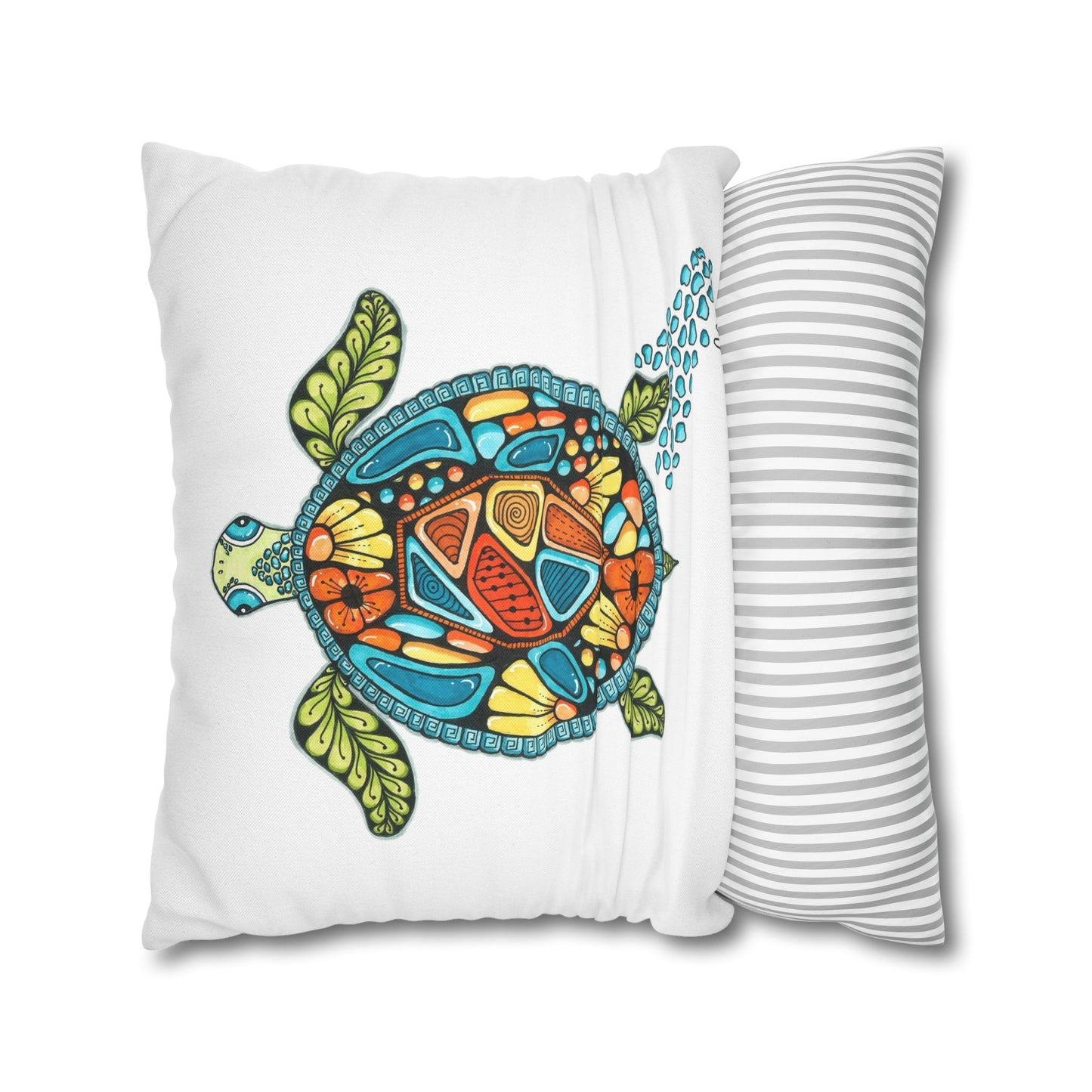 Sea Turtle Spun Polyester Square Pillowcase