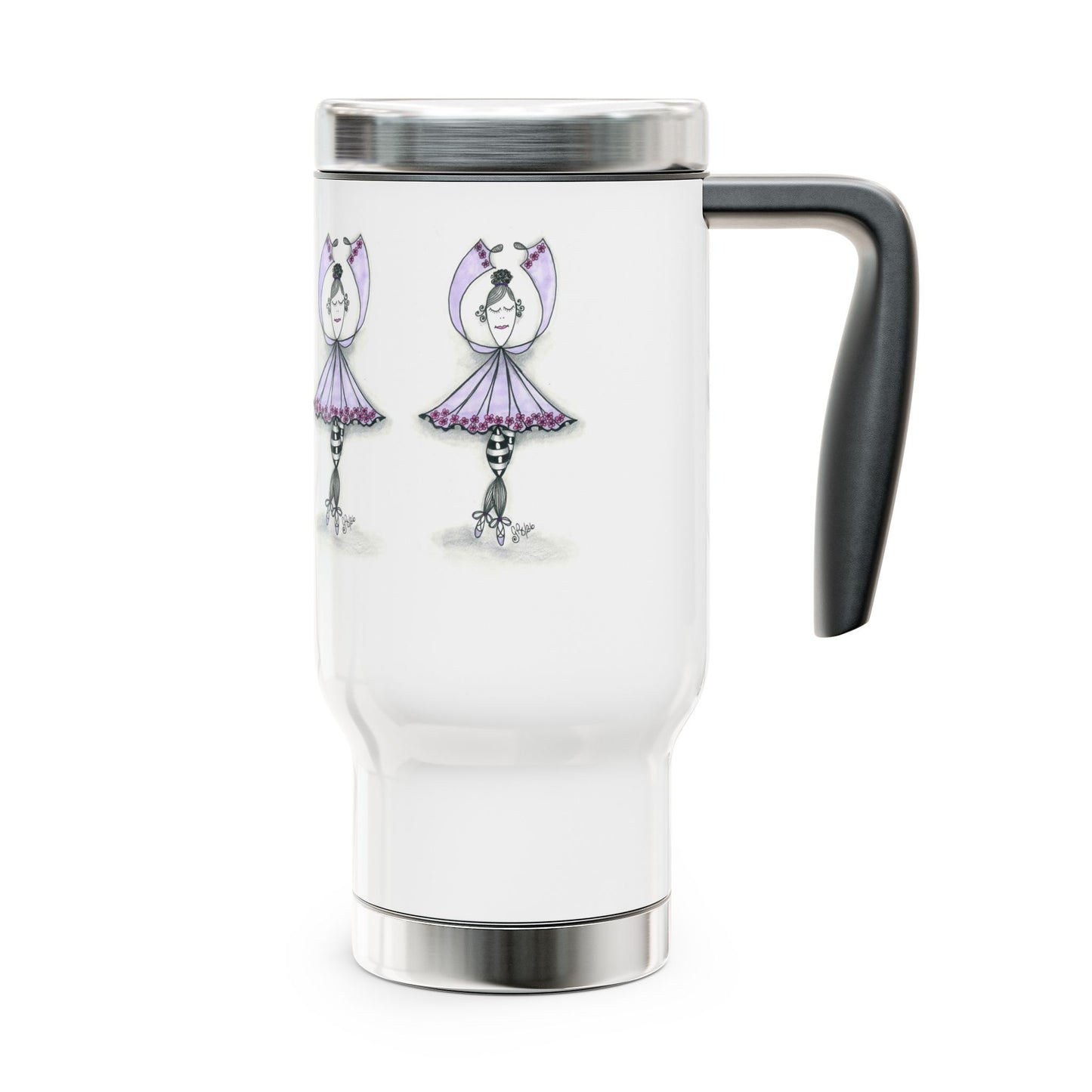 Ballerina Wannabe Stainless Steel Travel Mug with Handle, 14oz