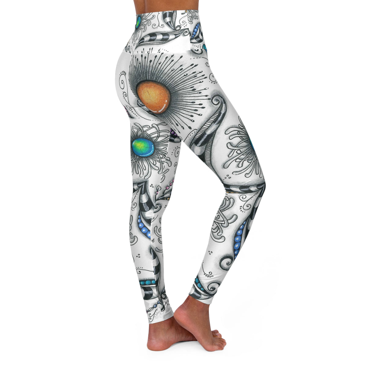 Zen Whimsy High Waisted Yoga Leggings