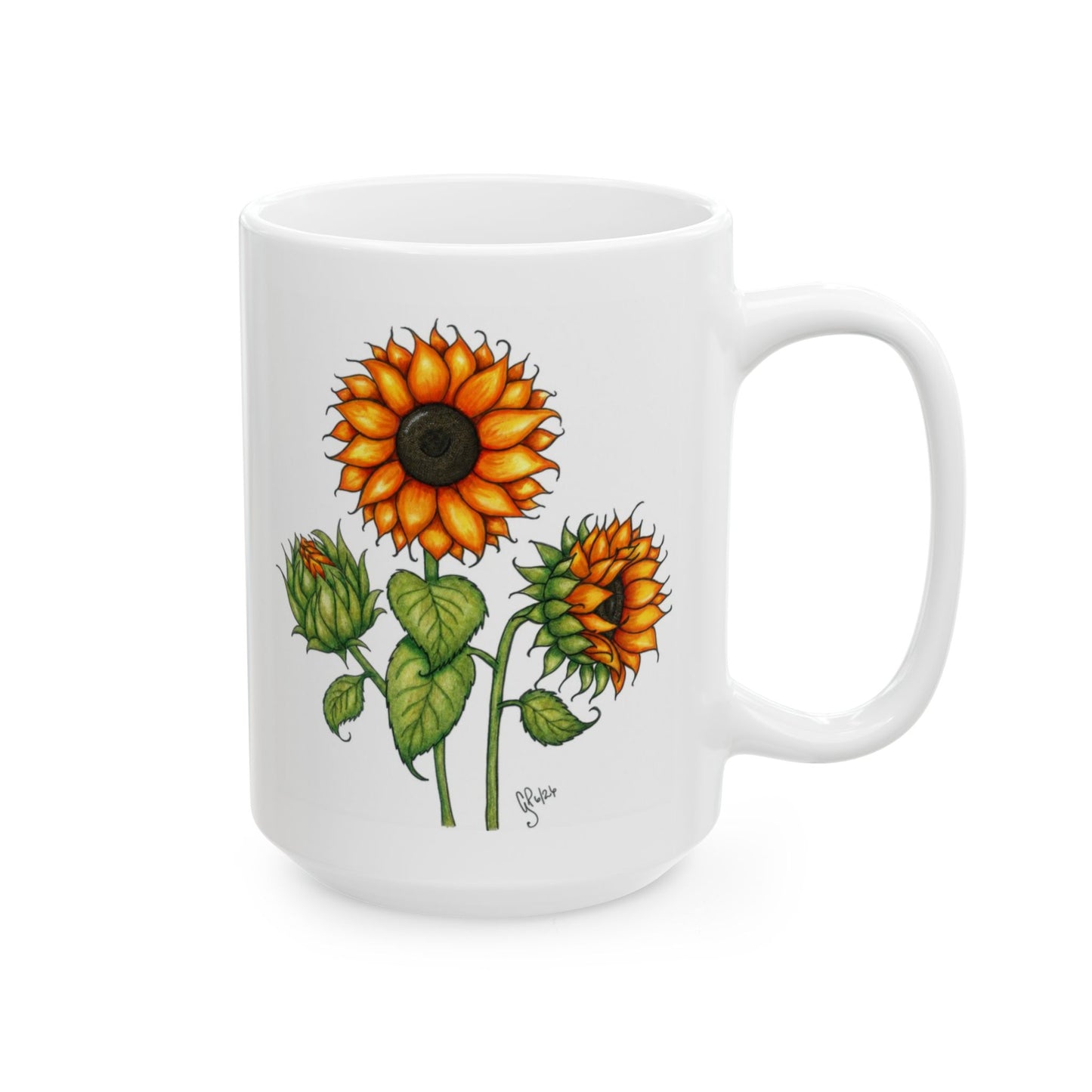 Something About Sunflowers Ceramic Mug, (11oz, 15oz)