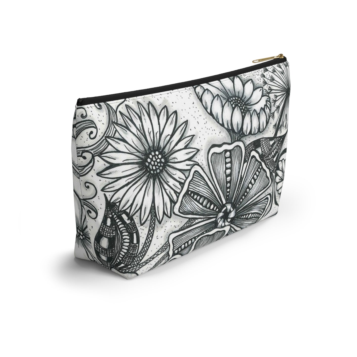 Zen Flowers Accessory Pouch w T-bottom