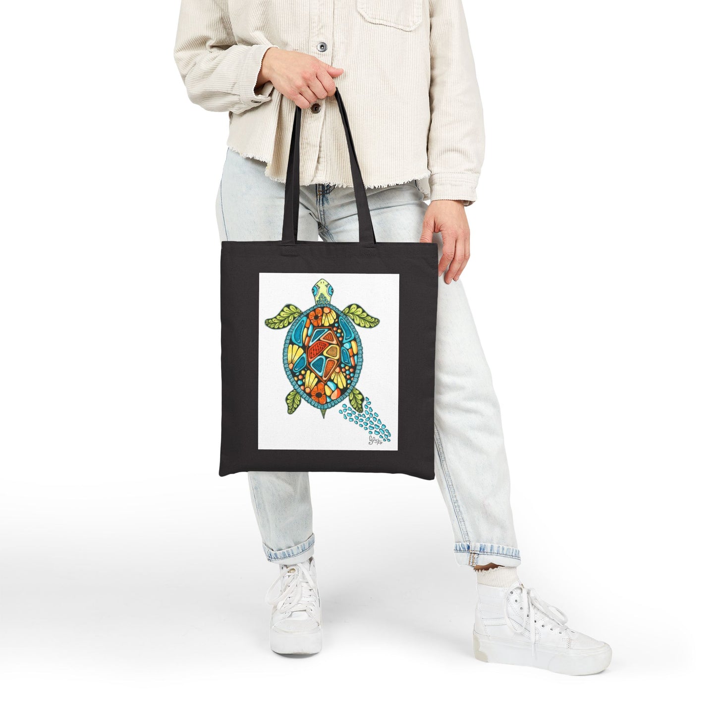 Sea Turtle Cotton Canvas Tote Bag