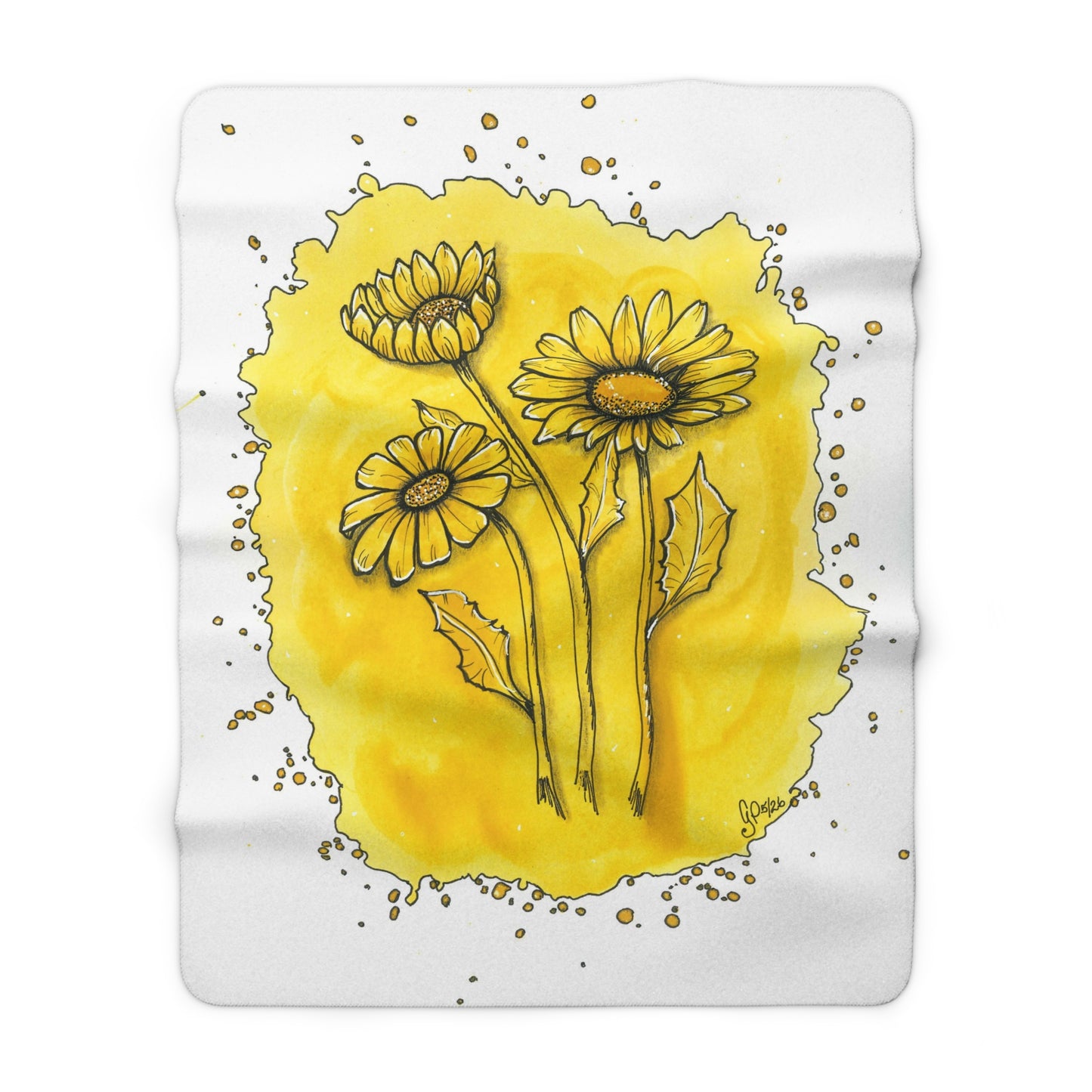 Daisy Trio Sherpa Fleece Blanket