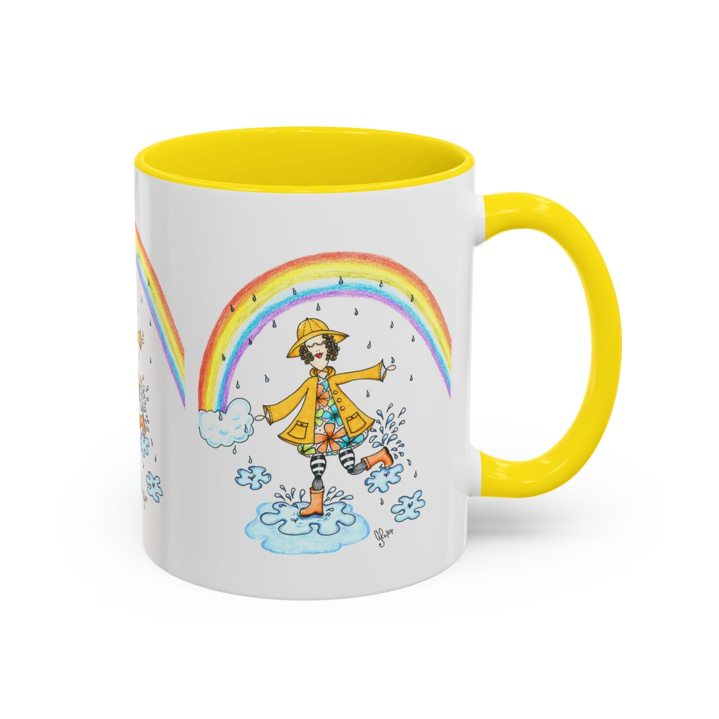 Dancing In The Rain Accent Coffee Mug (11, 15oz)