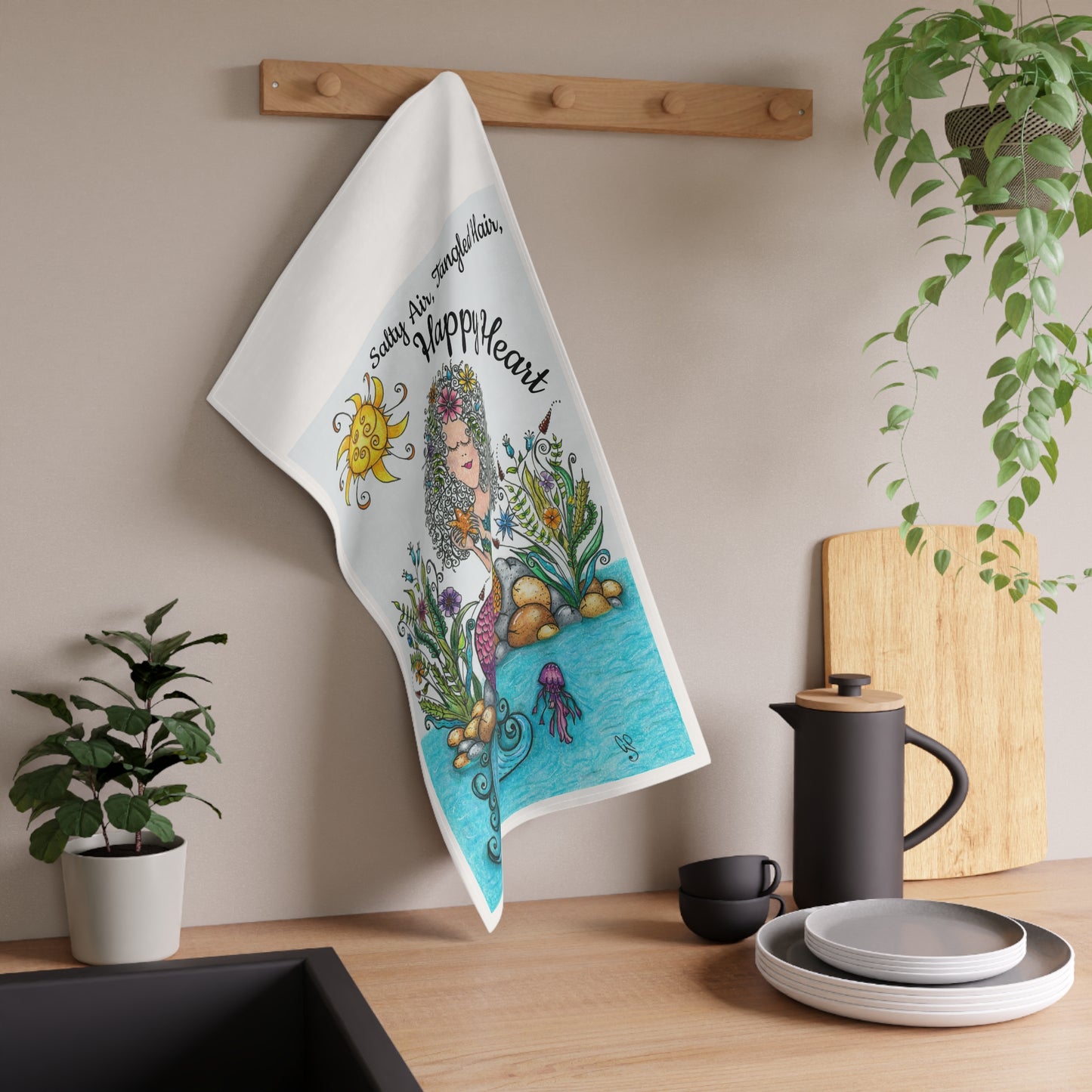 Mermaid Tea Towel (cotton twill)