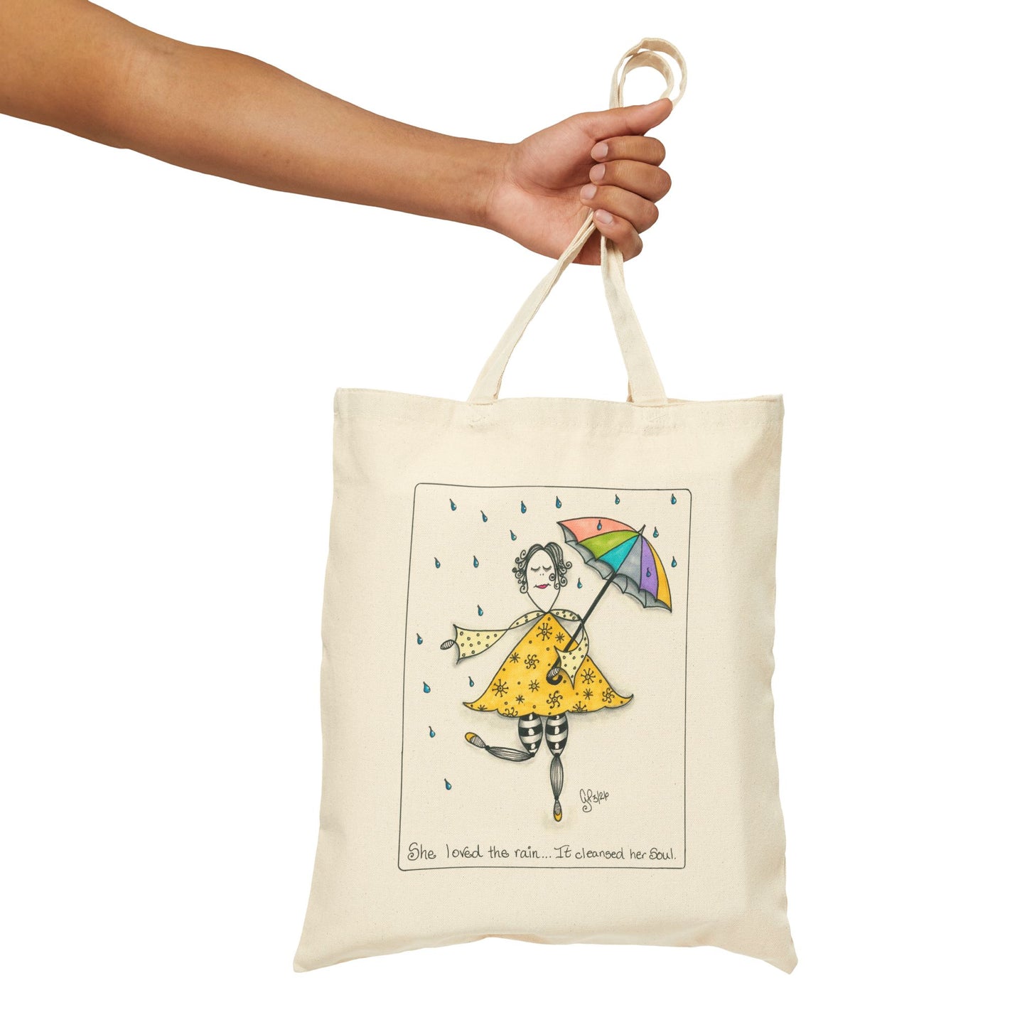 The Rain Cleansed Her Soul Cotton Canvas Tote Bag