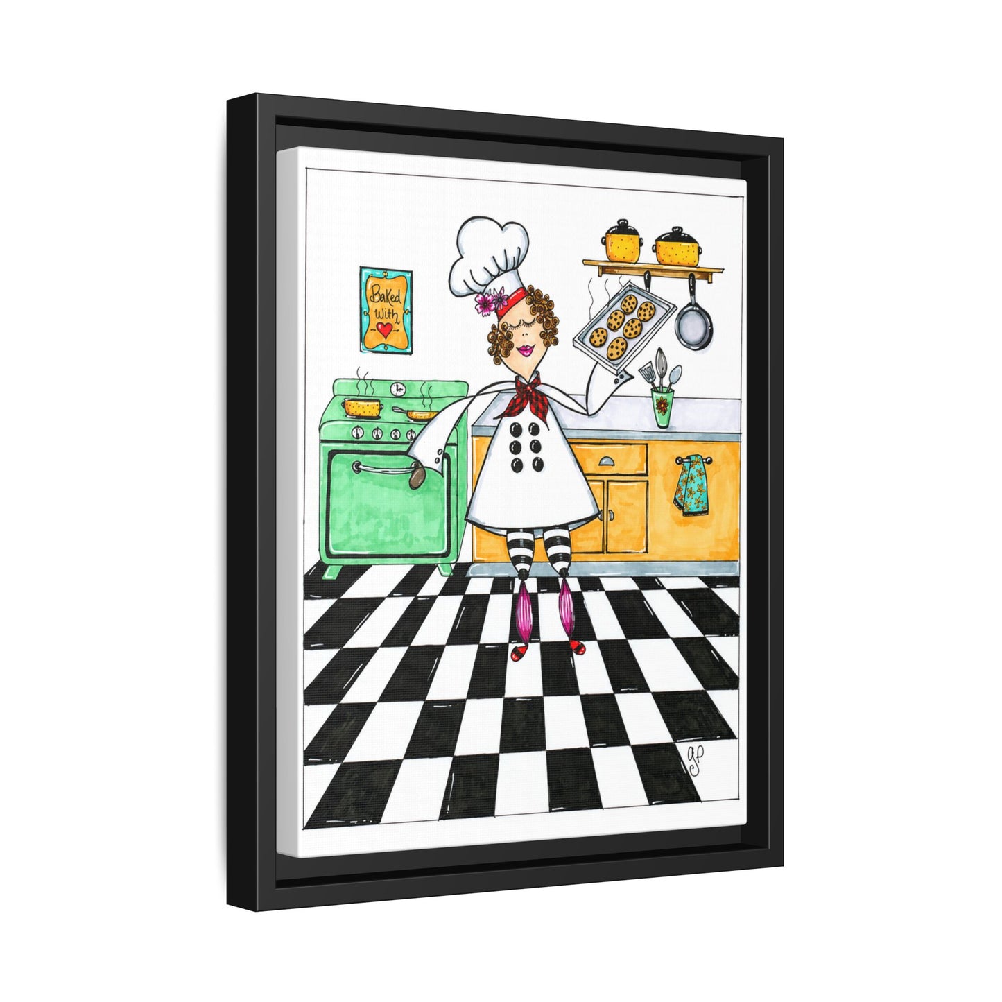 She Bakes! Matte Canvas, Framed (Multi-color)