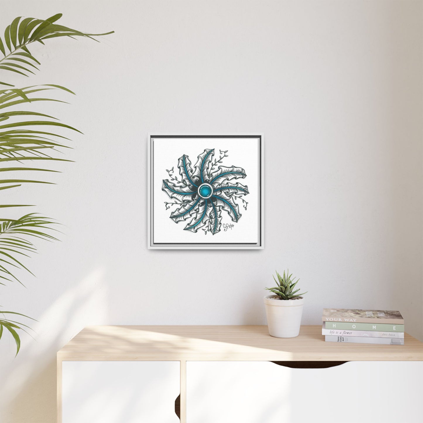 Zen Design Matte Canvas, Framed (Multi-color)