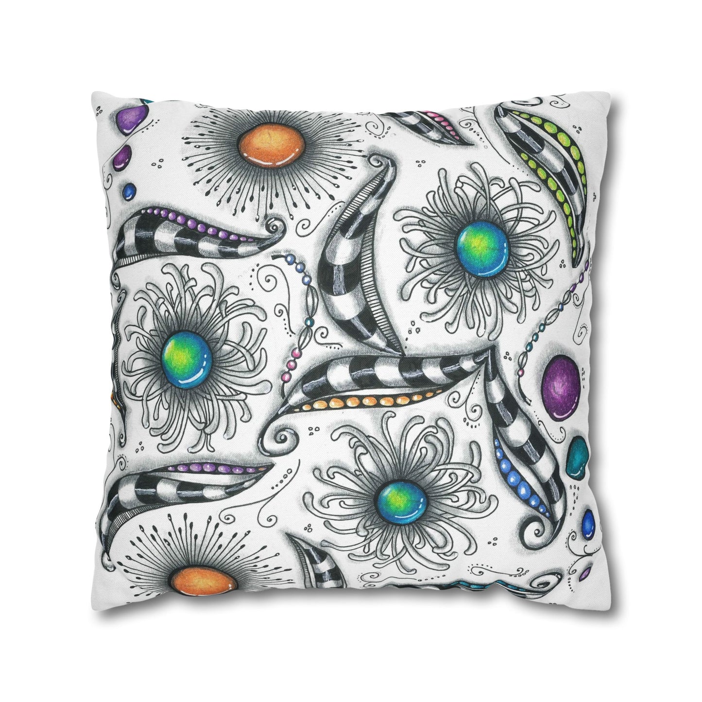Zen Whimsy Spun Polyester Square Pillowcase