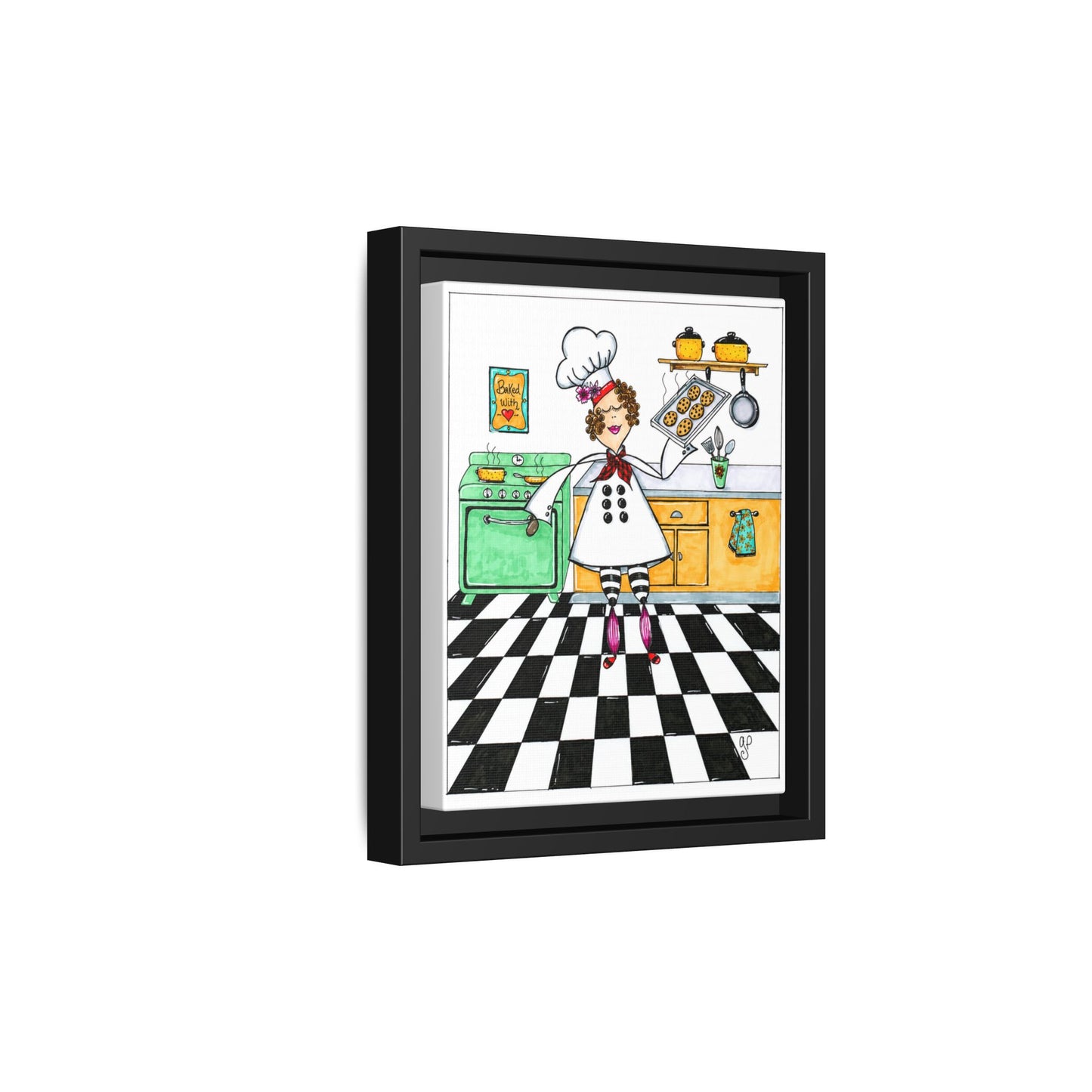 She Bakes! Matte Canvas, Framed (Multi-color)