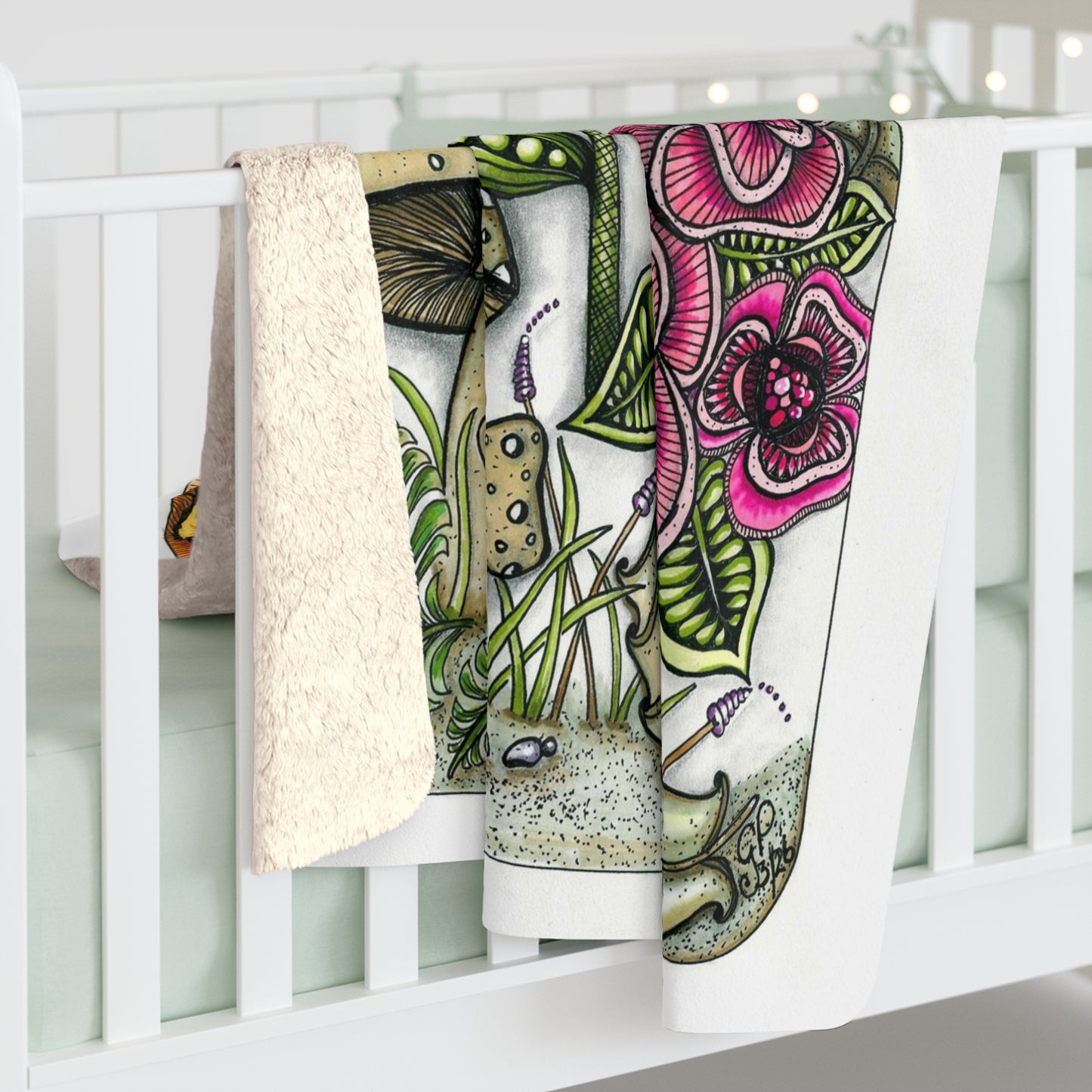 Wild Flowers Sherpa Fleece Blanket