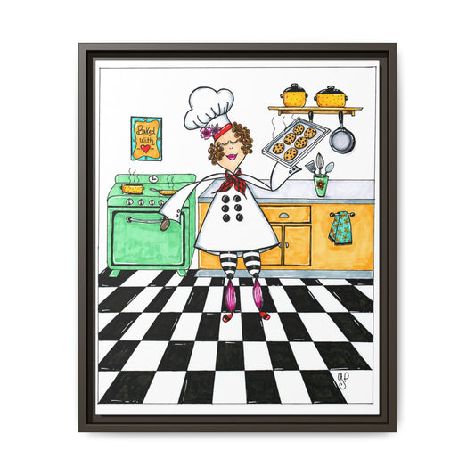She Bakes! Matte Canvas, Framed (Multi-color)