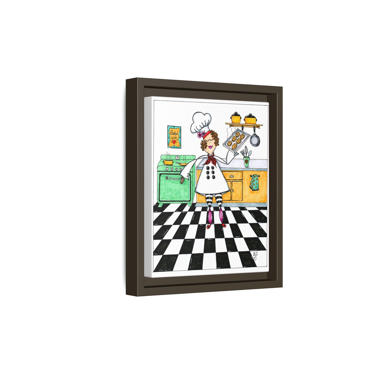 She Bakes! Matte Canvas, Framed (Multi-color)