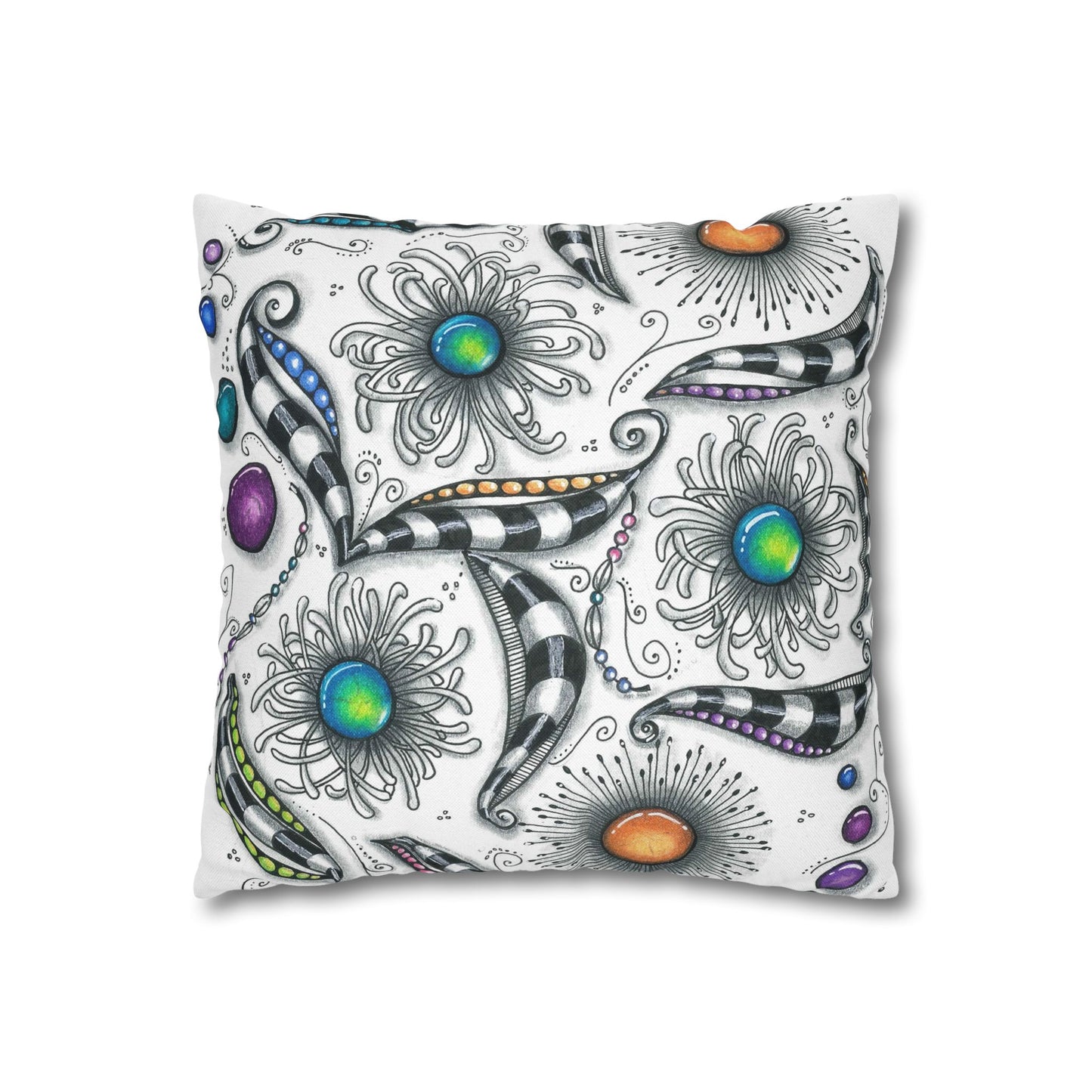 Zen Whimsy Spun Polyester Square Pillowcase