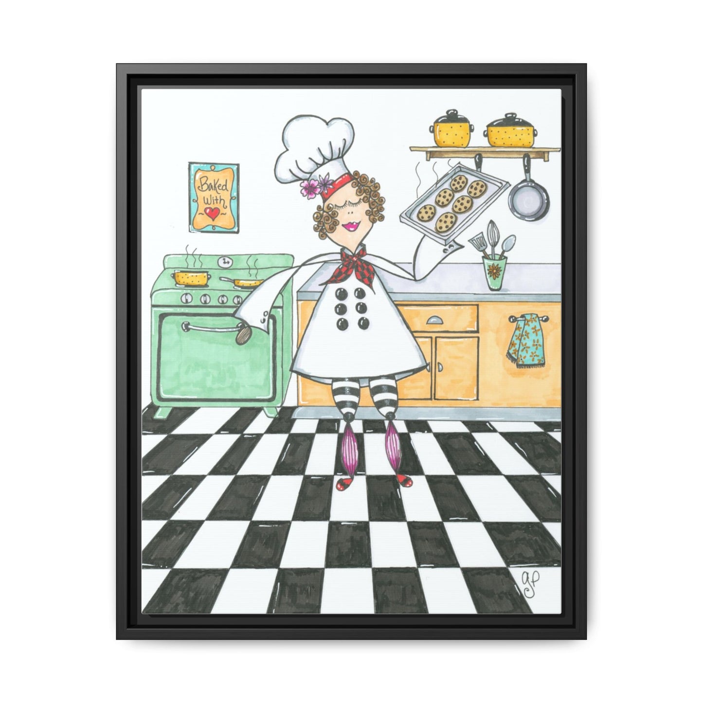 She Bakes! Matte Canvas, Framed (Multi-color)