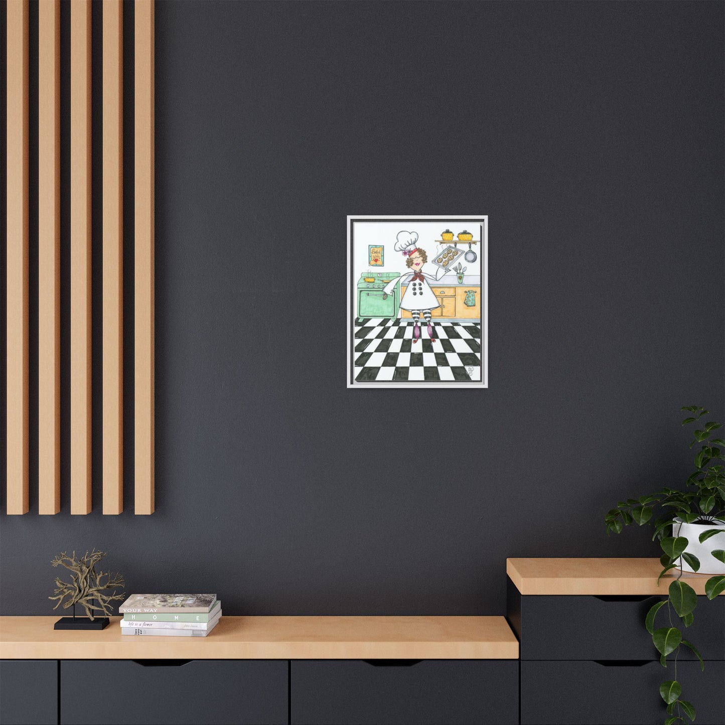 She Bakes! Matte Canvas, Framed (Multi-color)