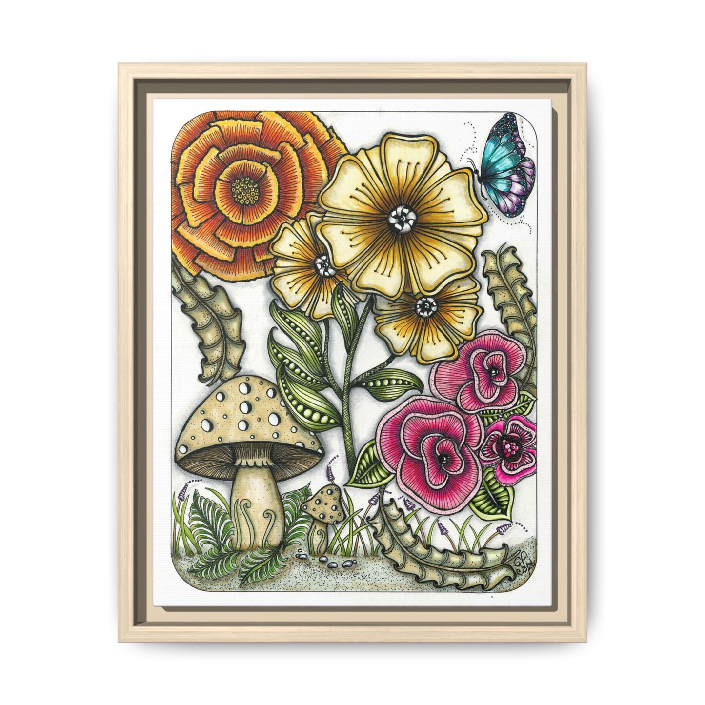 Wild Flowers Matte Canvas, Framed (Multi-color)