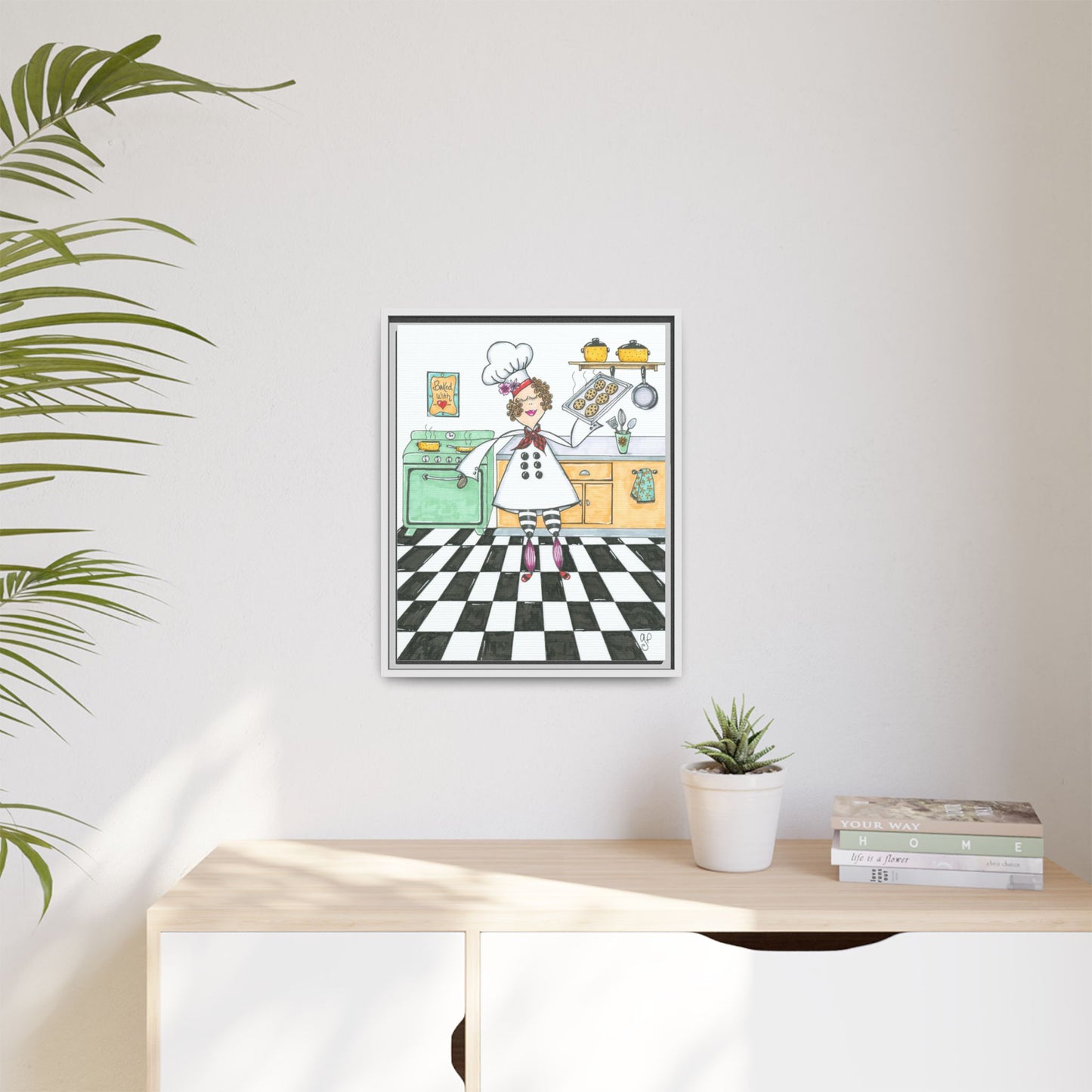 She Bakes! Matte Canvas, Framed (Multi-color)