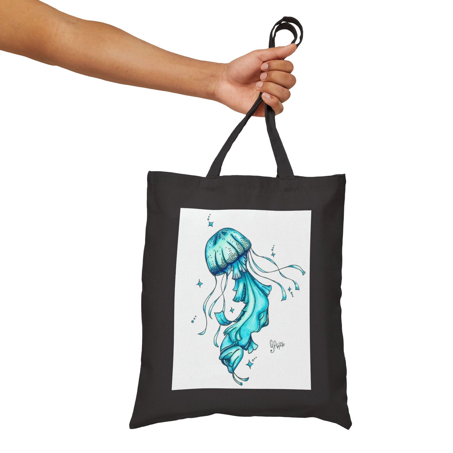 Dancing Jellyfish Cotton Canvas Tote Bag