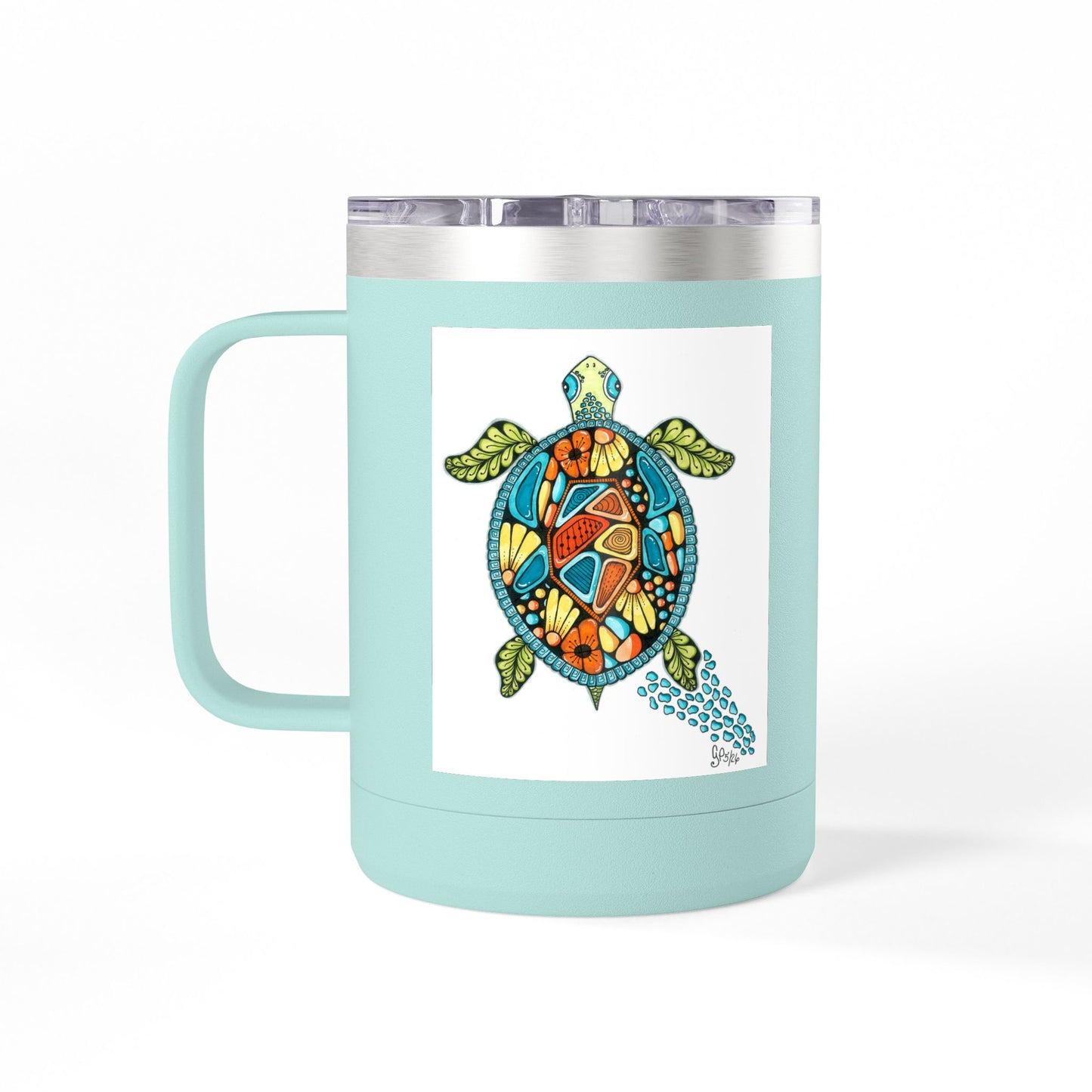 Sea Turtle Coffee Mug Tumbler, 15oz