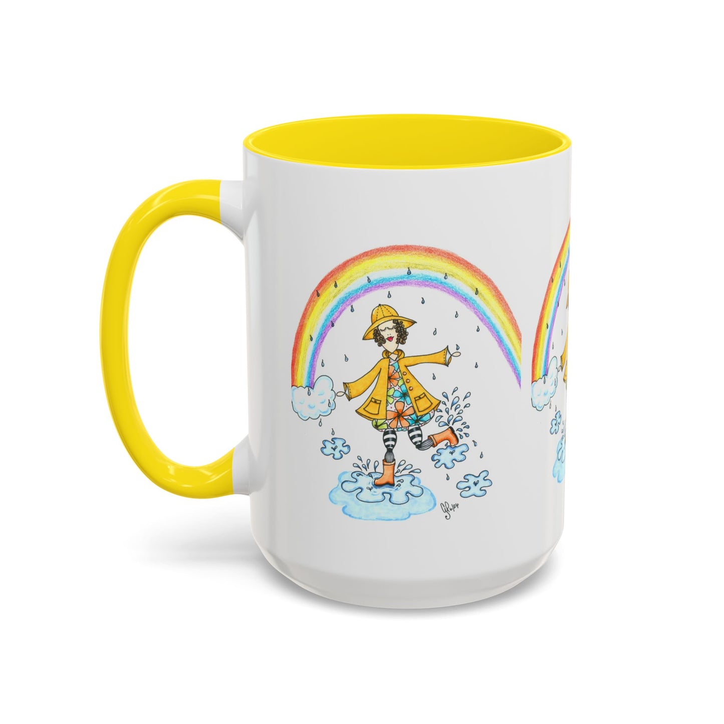 Dancing In The Rain Accent Coffee Mug (11, 15oz)