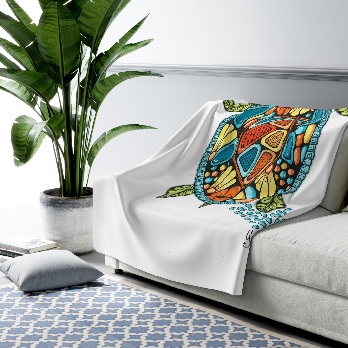 Sea Turtle Sherpa Fleece Blanket