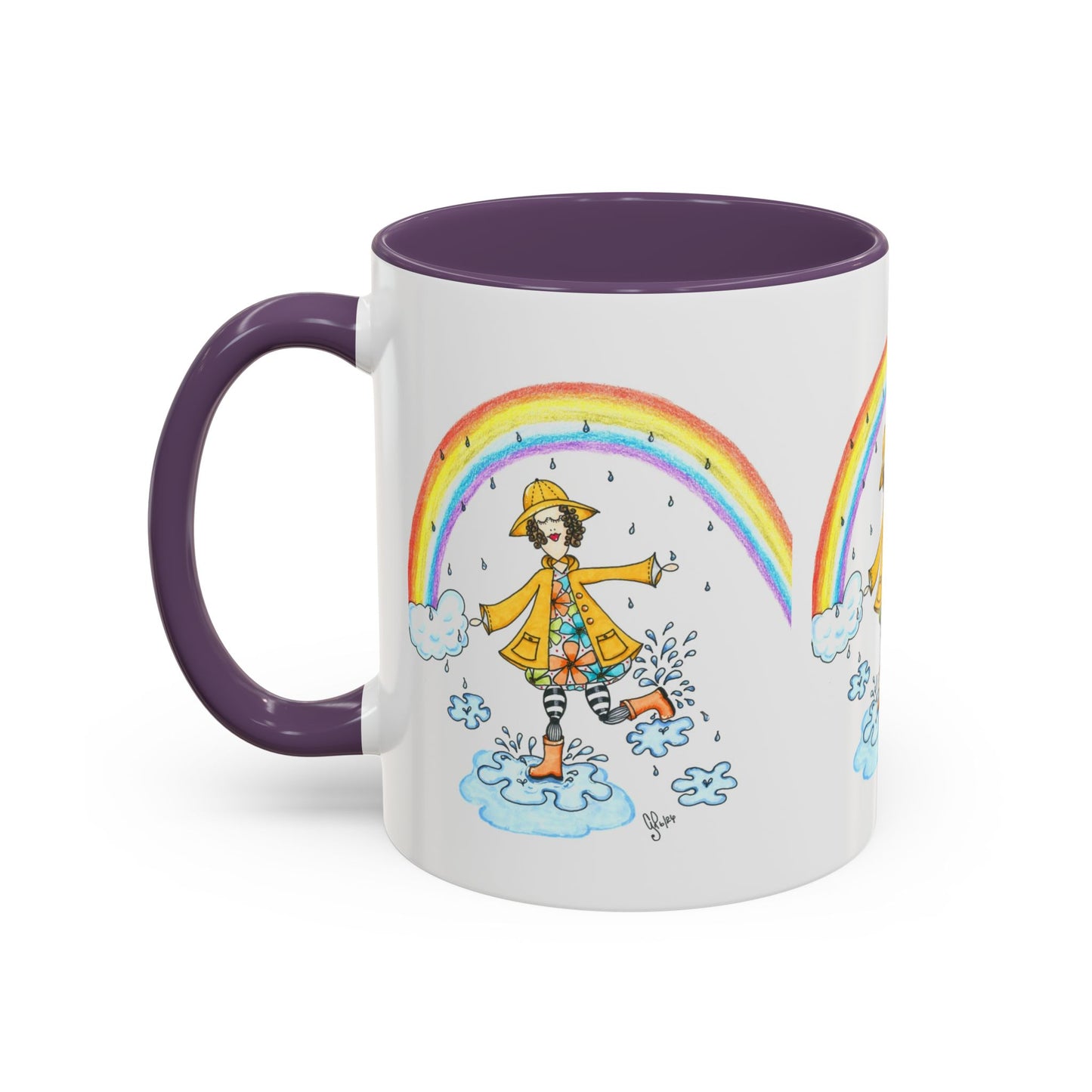 Dancing In The Rain Accent Coffee Mug (11, 15oz)