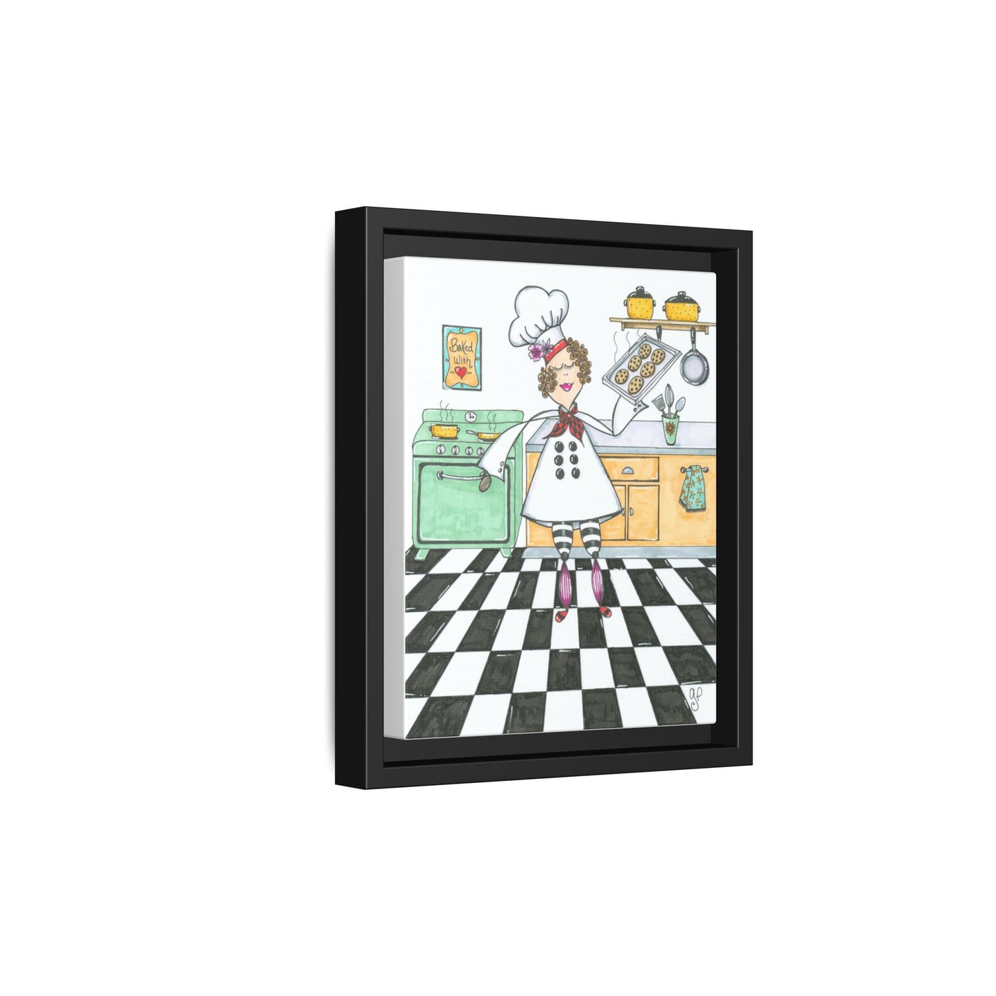 She Bakes! Matte Canvas, Framed (Multi-color)
