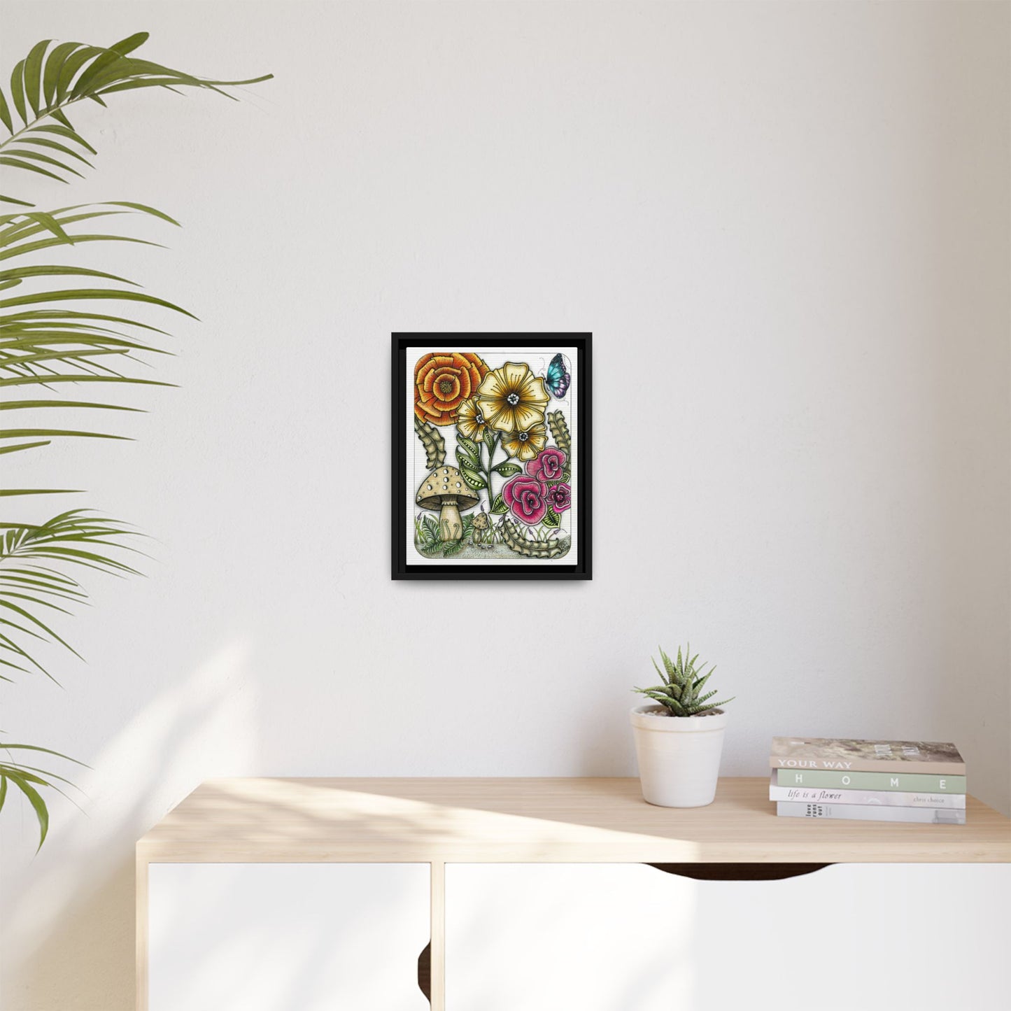Wild Flowers Matte Canvas, Framed (Multi-color)