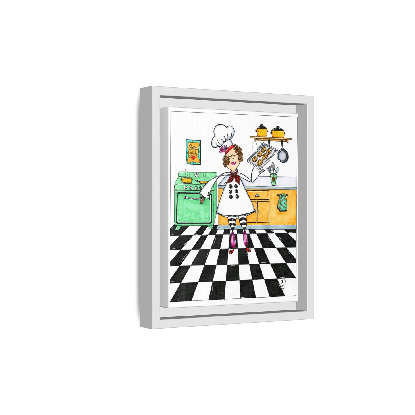 She Bakes! Matte Canvas, Framed (Multi-color)
