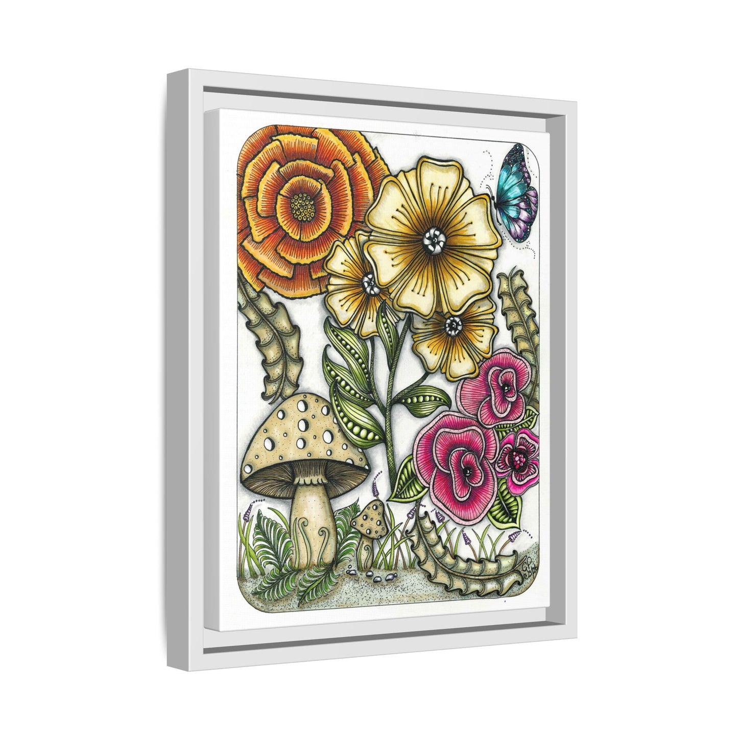Wild Flowers Matte Canvas, Framed (Multi-color)