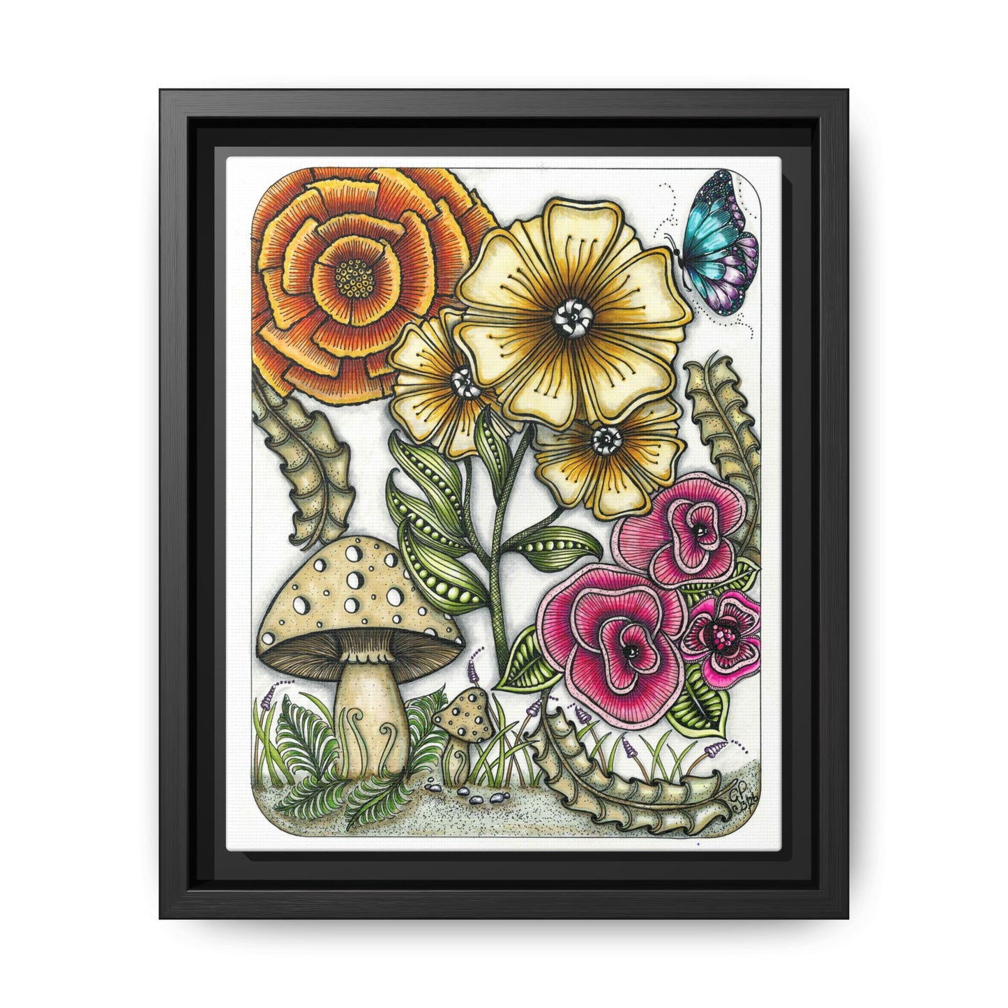 Wild Flowers Matte Canvas, Framed (Multi-color)