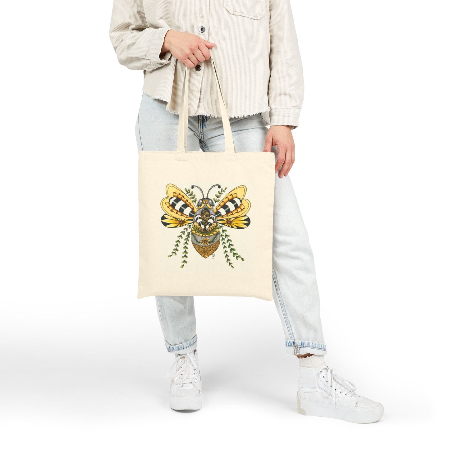 Queen Bee Cotton Canvas Tote Bag