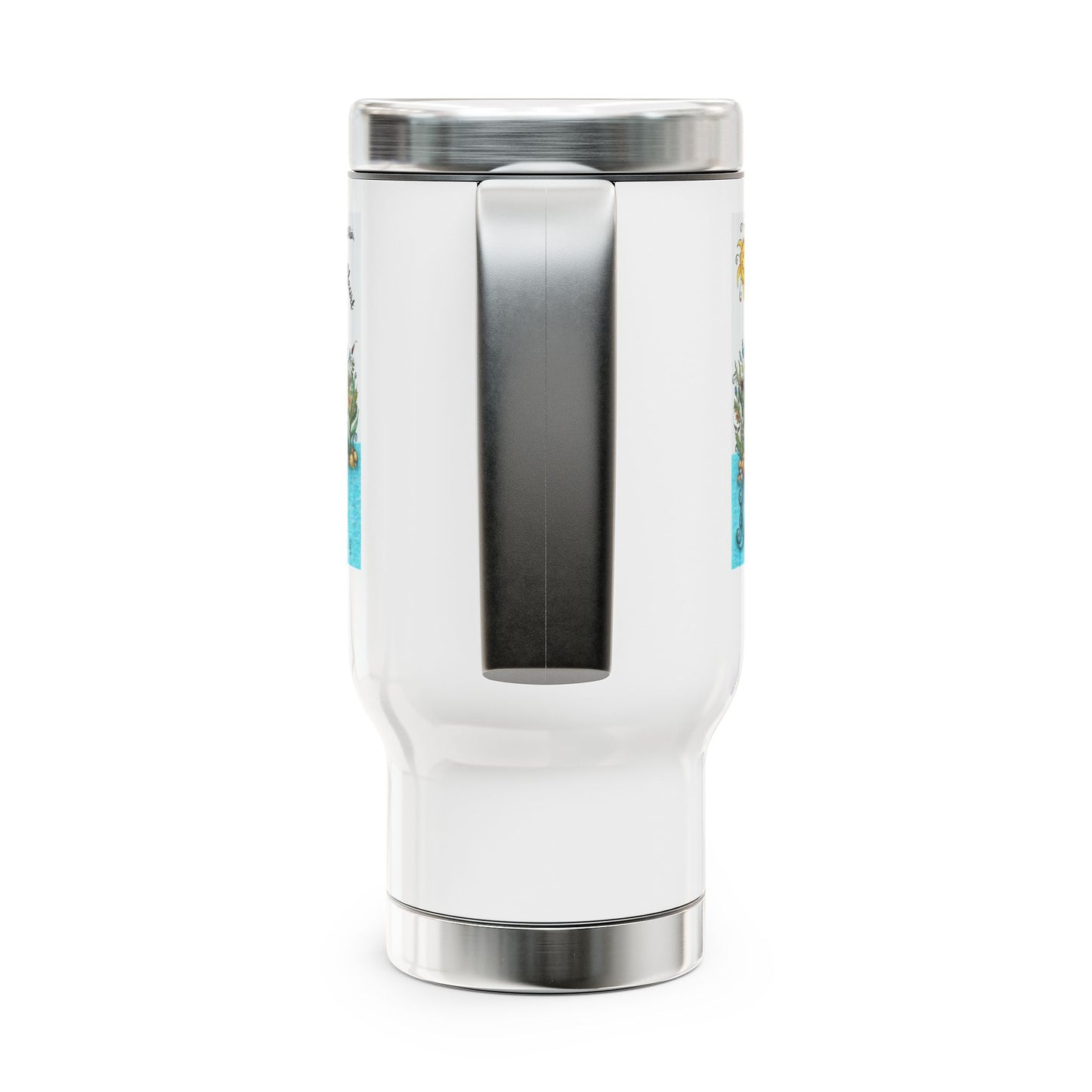 Mermaid Stainless Steel Travel Mug with Handle, 14oz