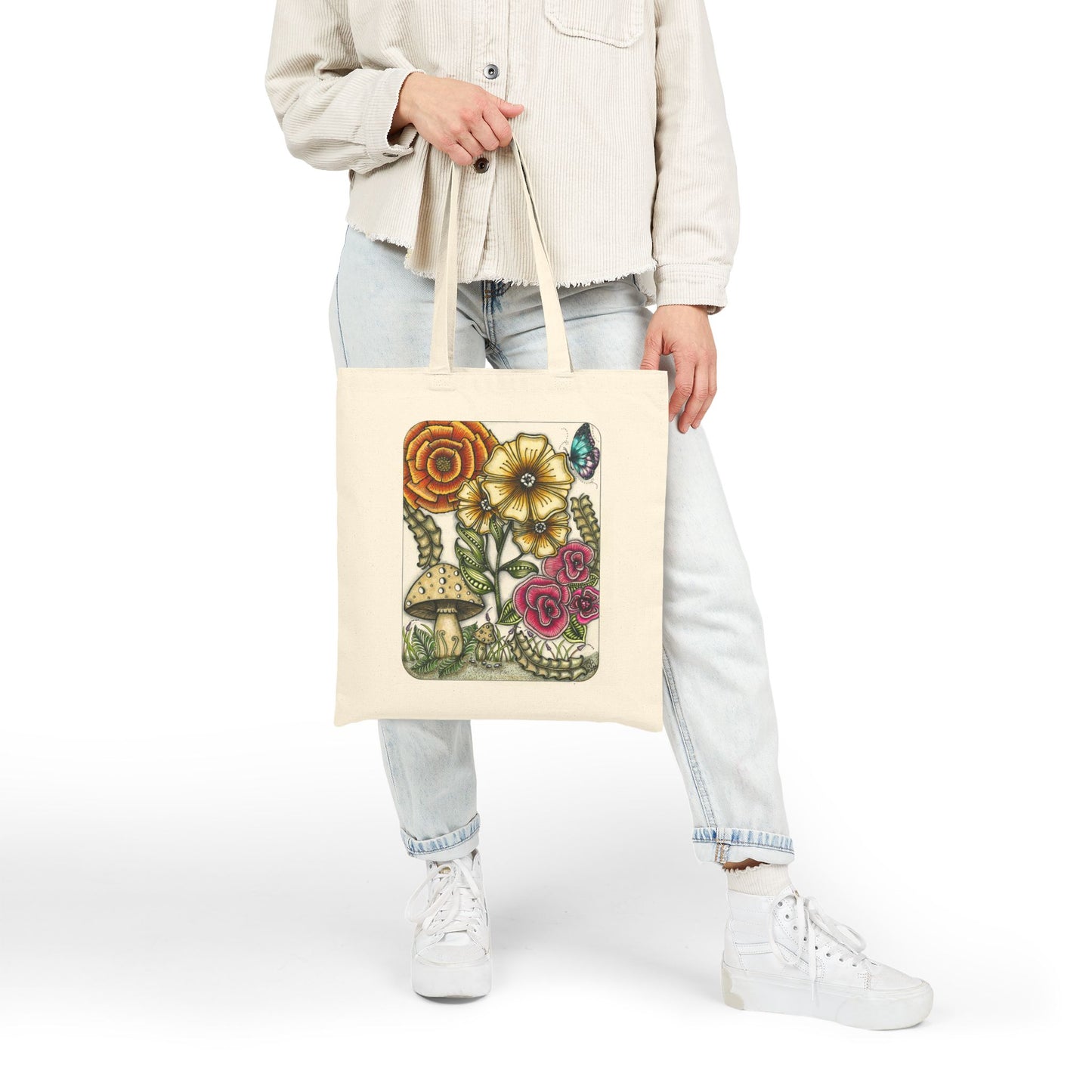 Wild Flowers Cotton Canvas Tote Bag
