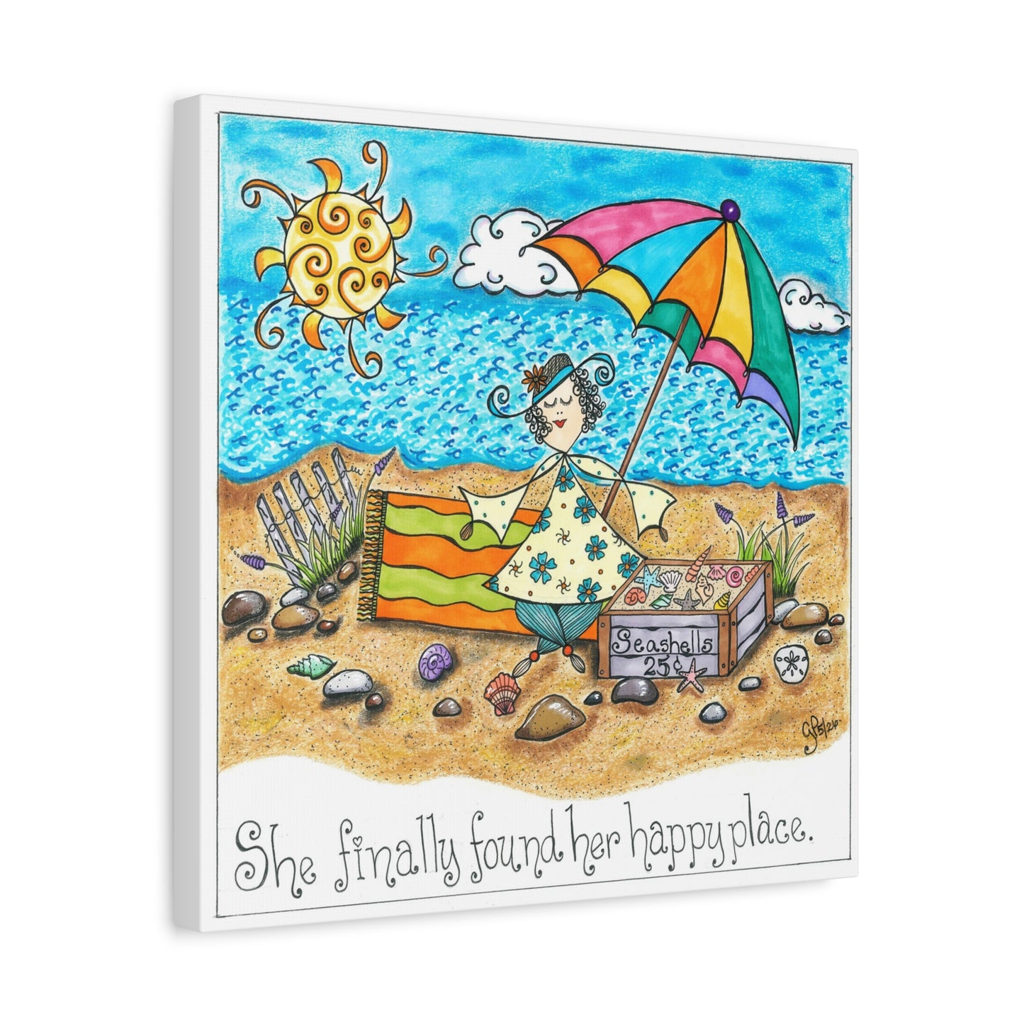 Happy Place Matte Canvas, Stretched, 1.25"