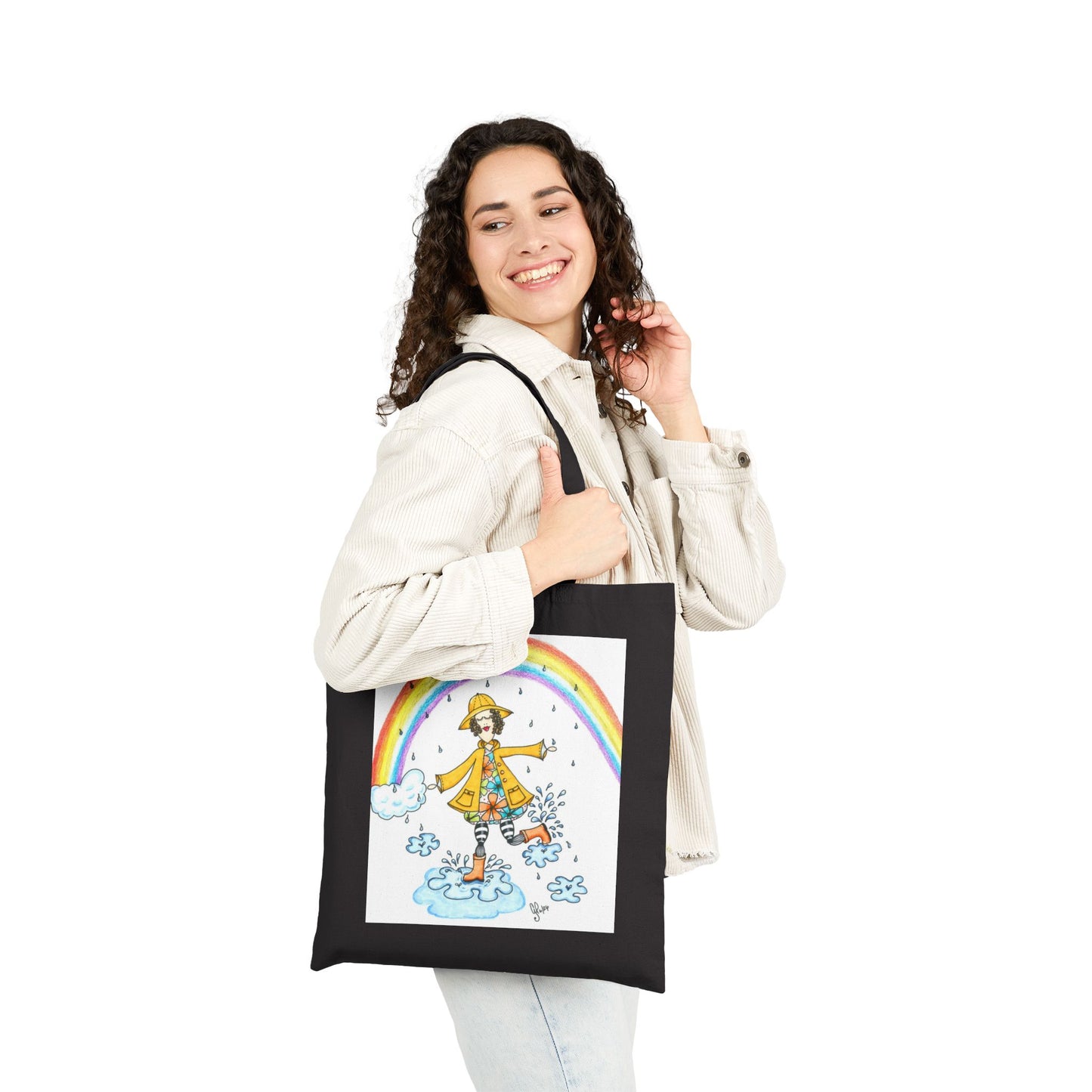 Dancing In The Rain Cotton Canvas Tote Bag