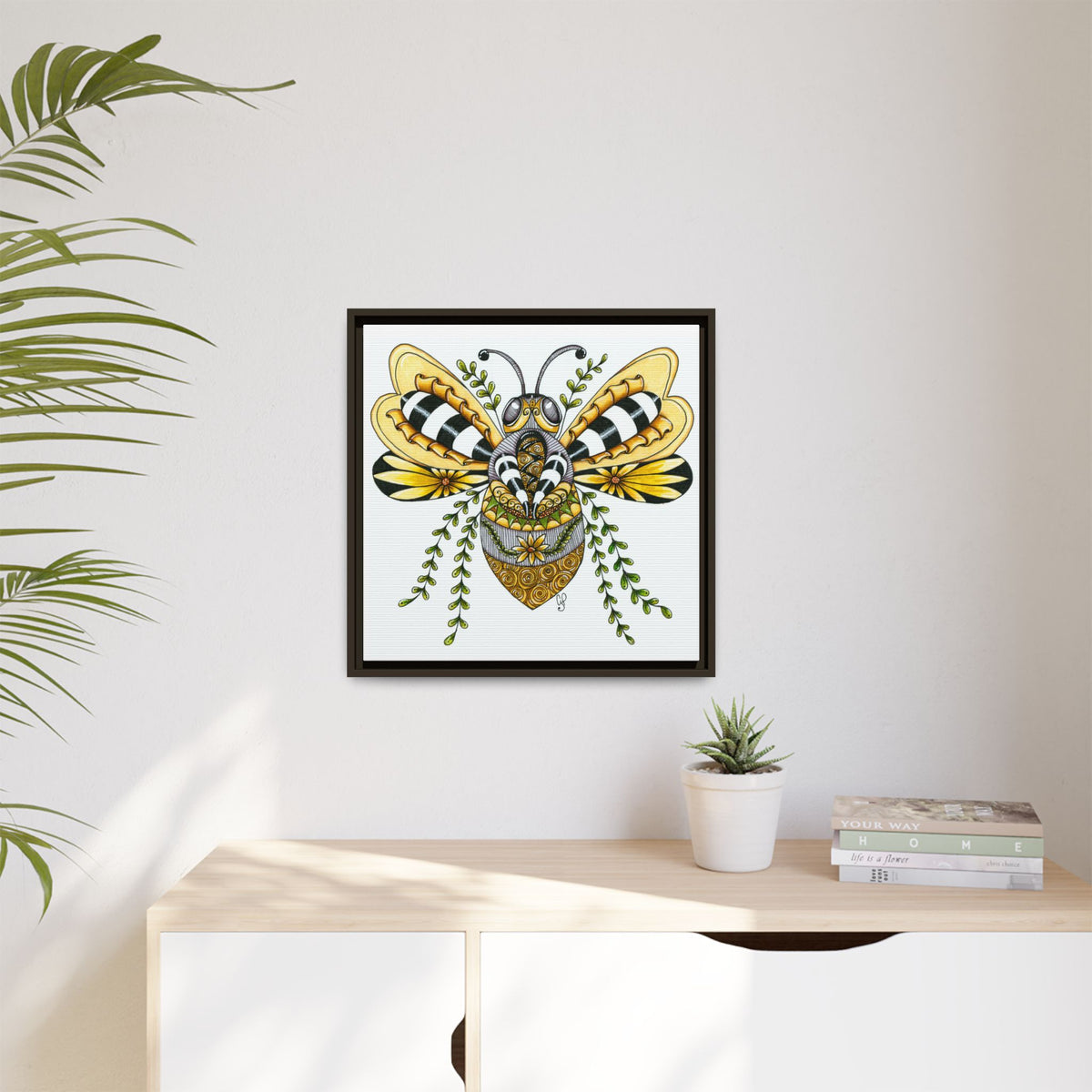 Queen Bee Matte Canvas, Framed (Multi-color)