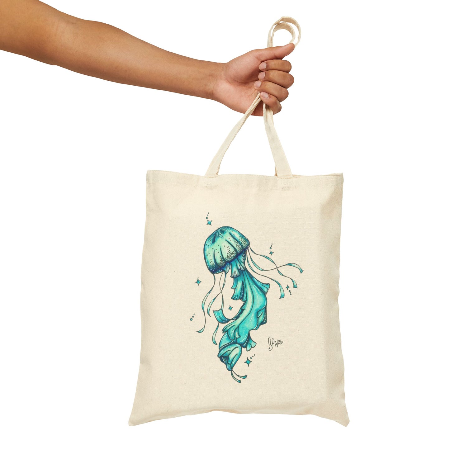 Dancing Jellyfish Cotton Canvas Tote Bag