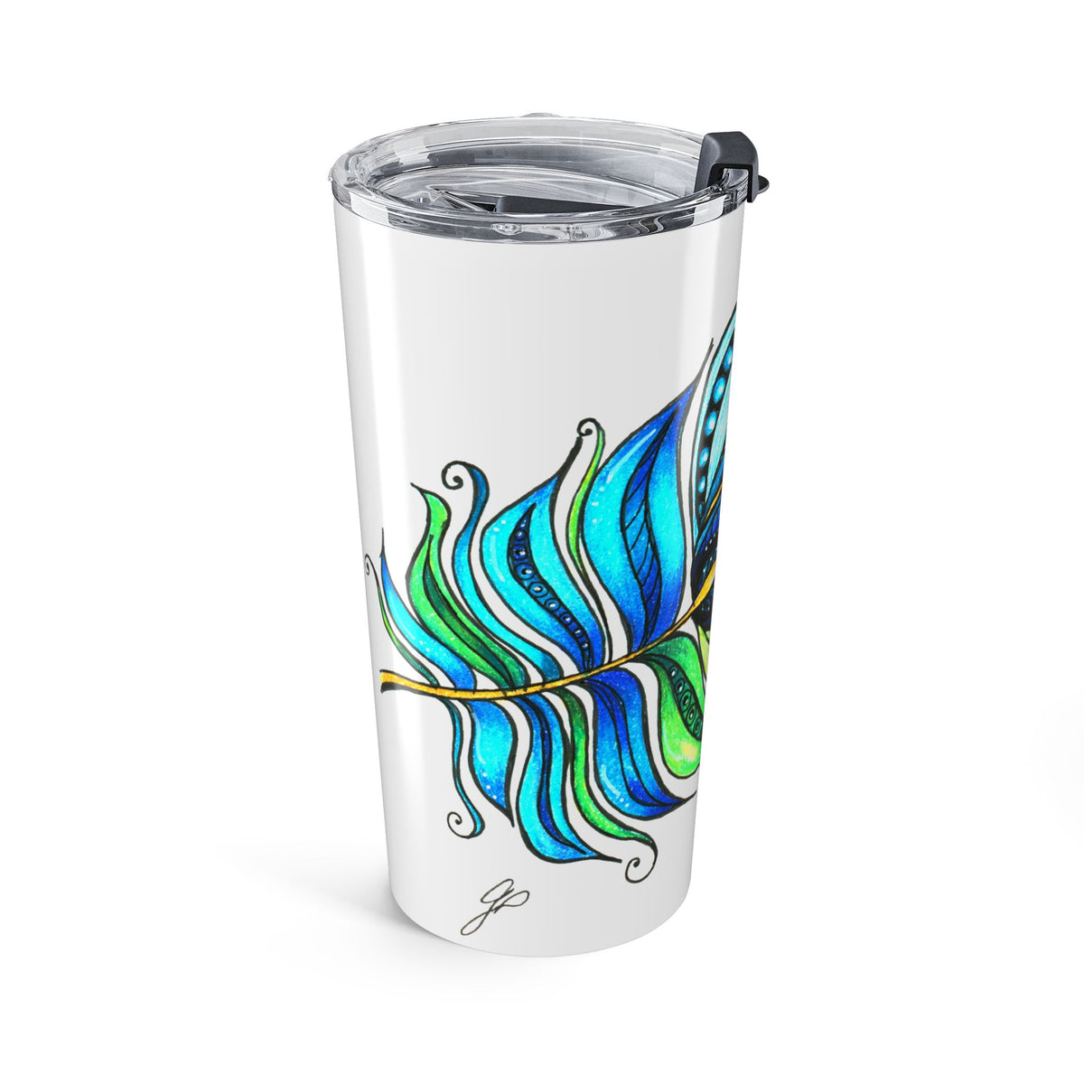 Peacock Feather Tumbler 20oz