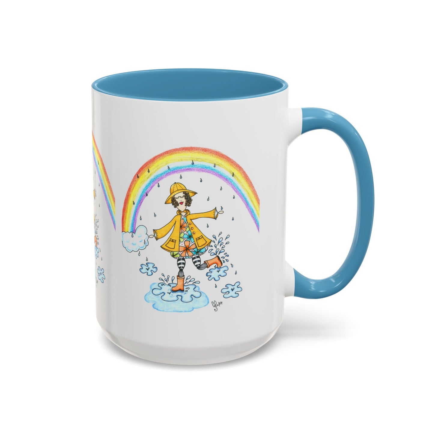 Dancing In The Rain Accent Coffee Mug (11, 15oz)