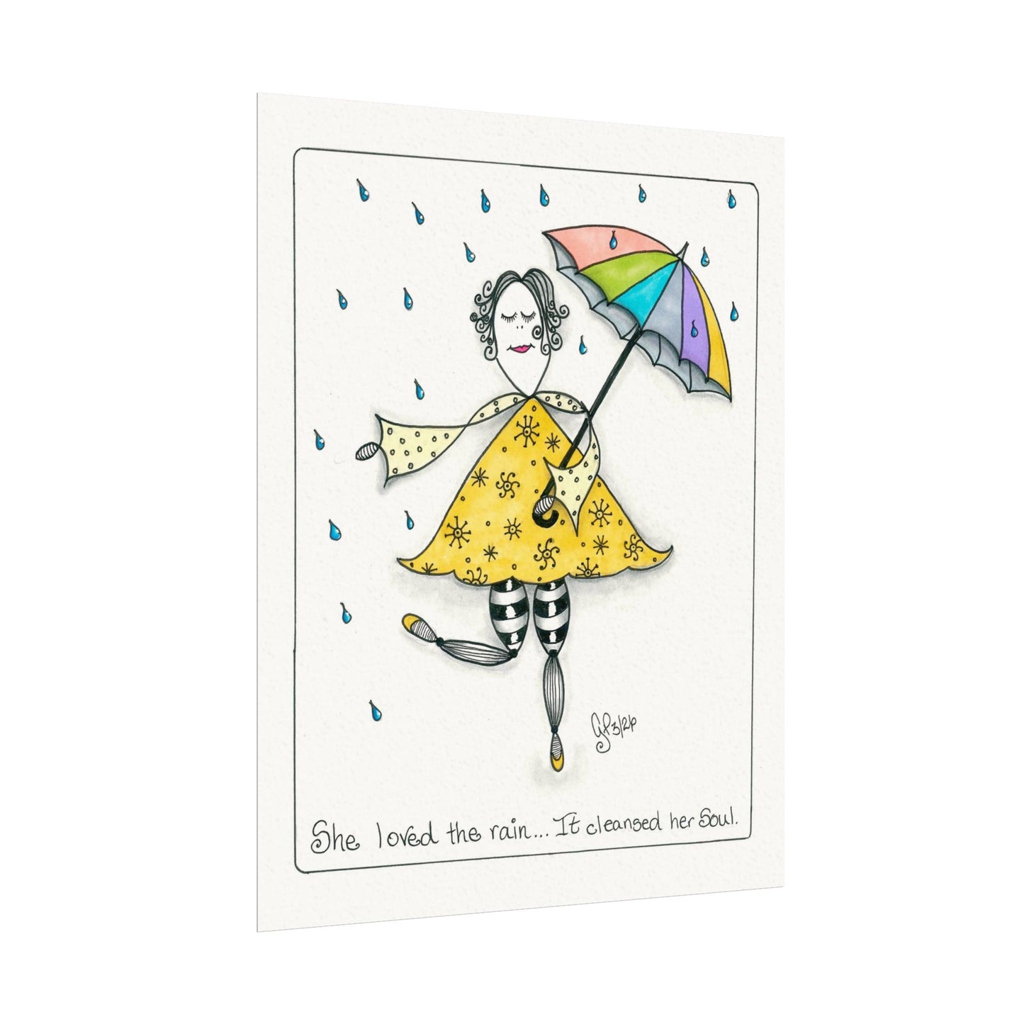 The Rain Cleansed Her Soul Textured Watercolor Matte Posters