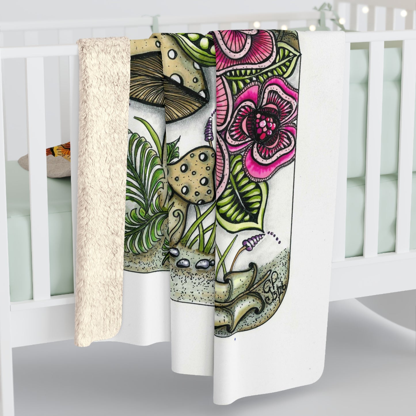 Wild Flowers Sherpa Fleece Blanket