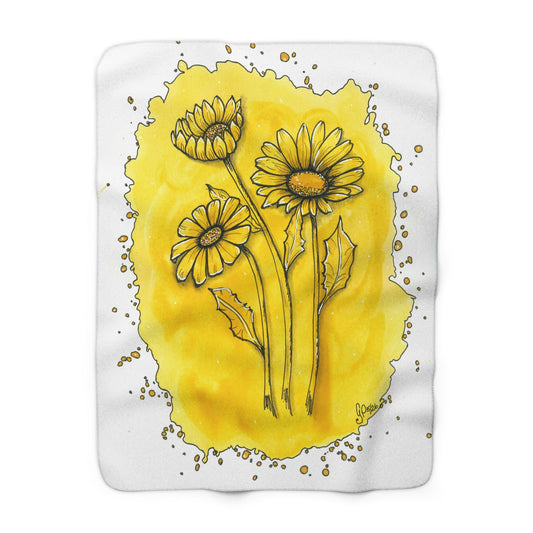 Daisy Trio Sherpa Fleece Blanket