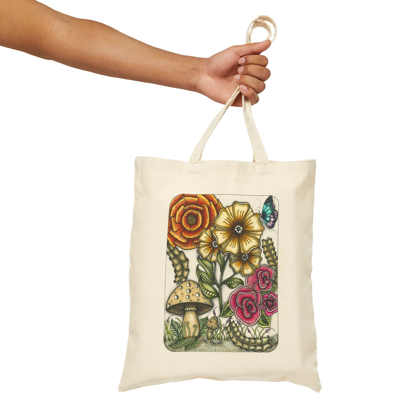 Wild Flowers Cotton Canvas Tote Bag
