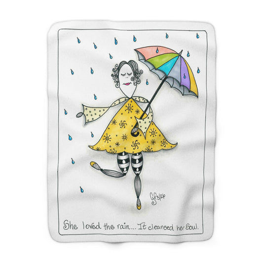 The Rain Cleansed Her Soul Sherpa Fleece Blanket