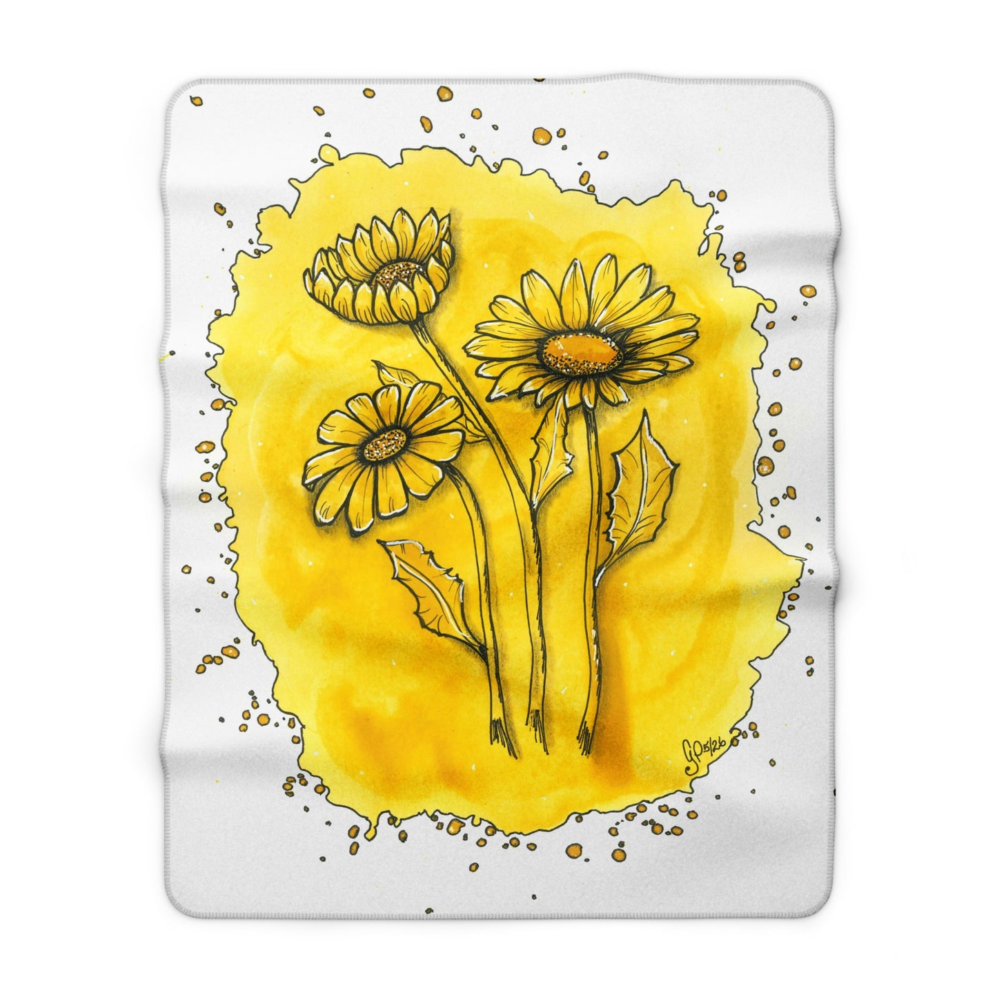 Daisy Trio Sherpa Fleece Blanket