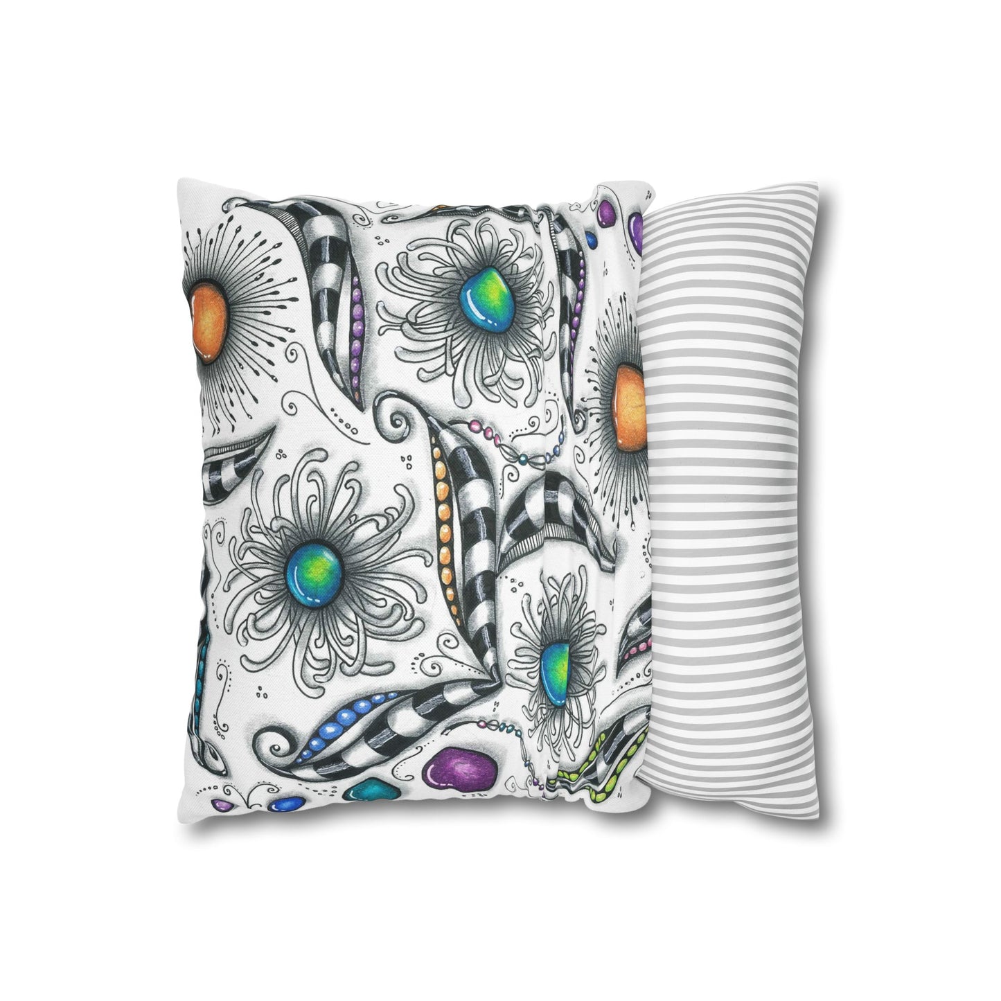 Zen Whimsy Spun Polyester Square Pillowcase