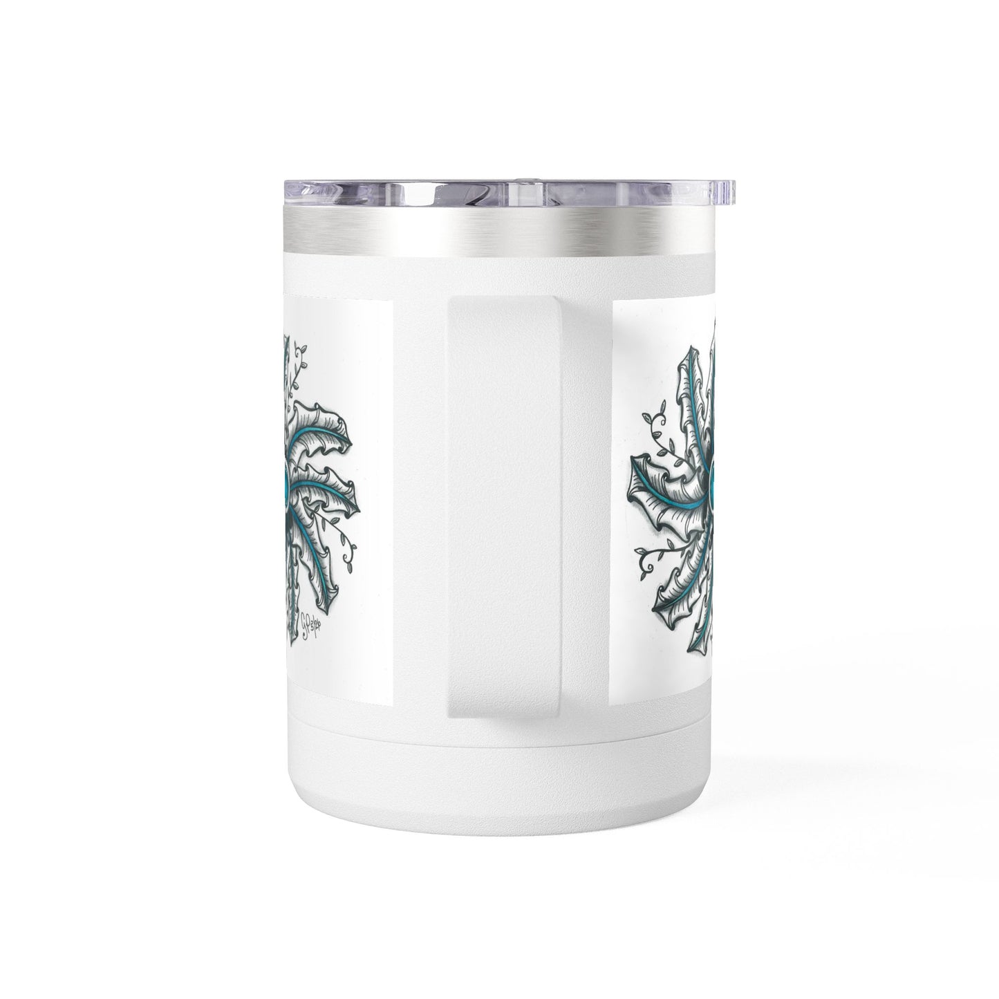 Teal Gem Coffee Mug Tumbler, 15oz